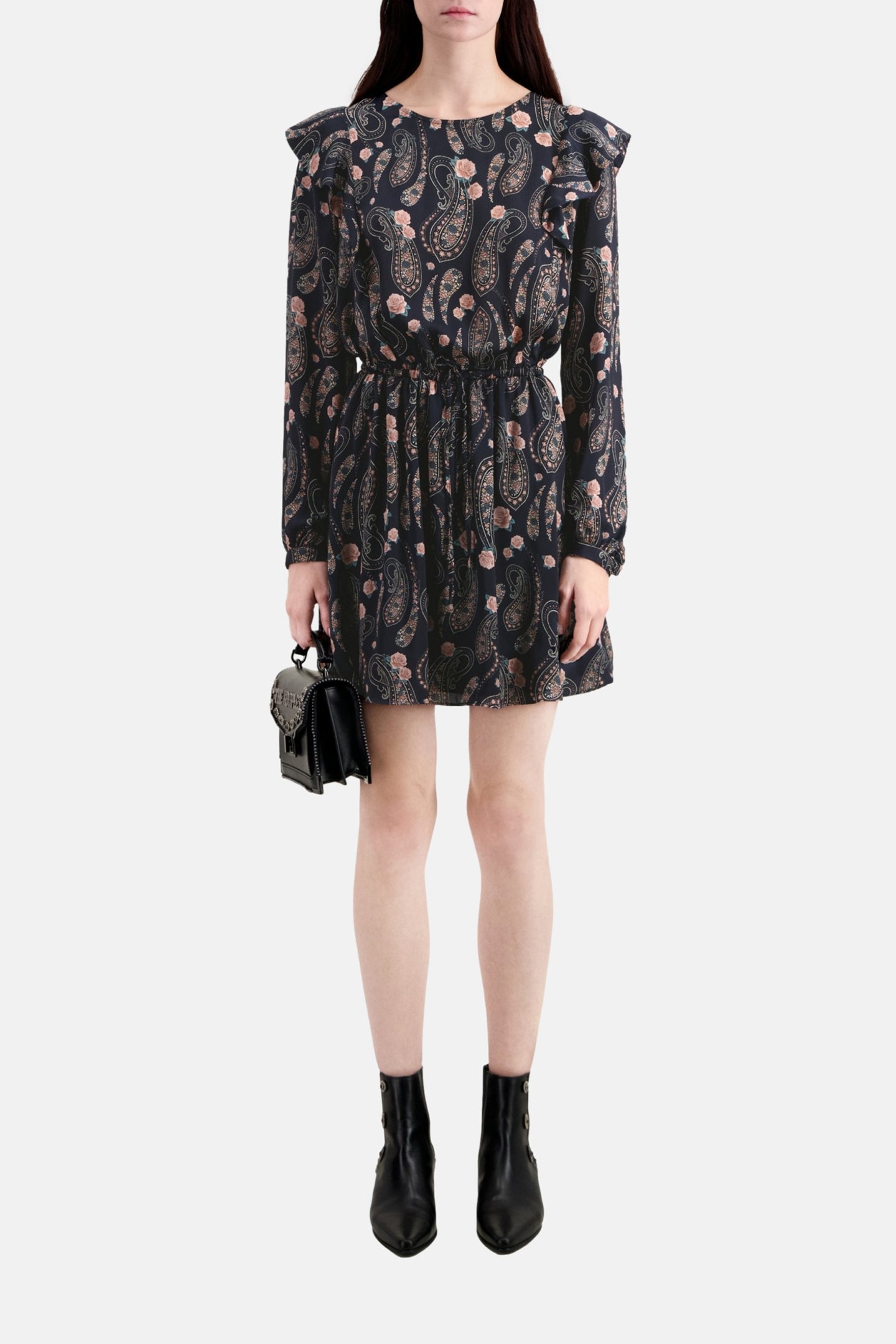 SHORT DRESS WITH LONG SLEEVES BLACK/PINK 5