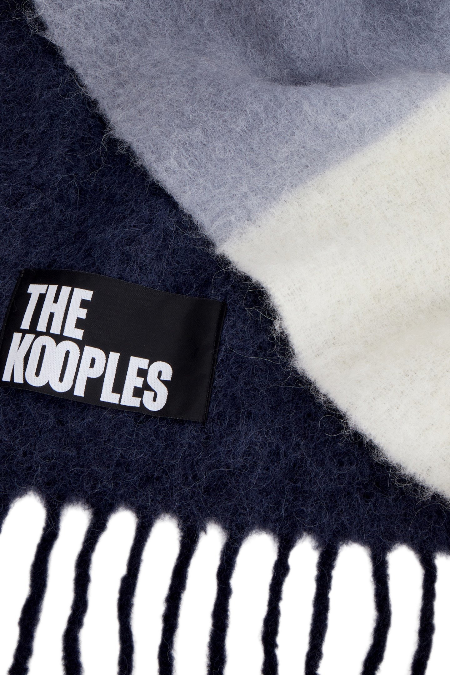 TIE AND DIE SCARF WITH FRINGES NAVY 3