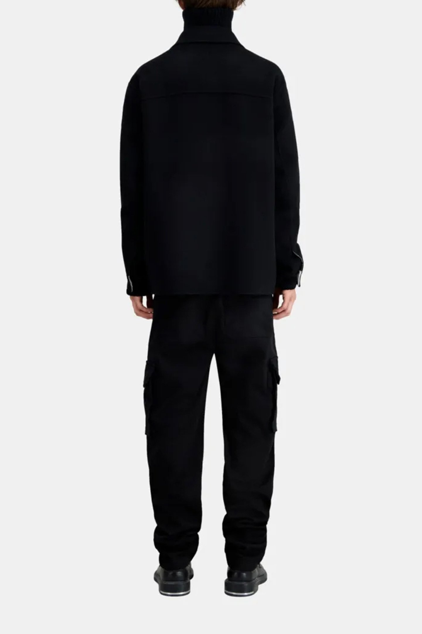 DOUBLE-SIDED WOOL JACKET WITH CHECKED INSIDE BLACK GREY 3