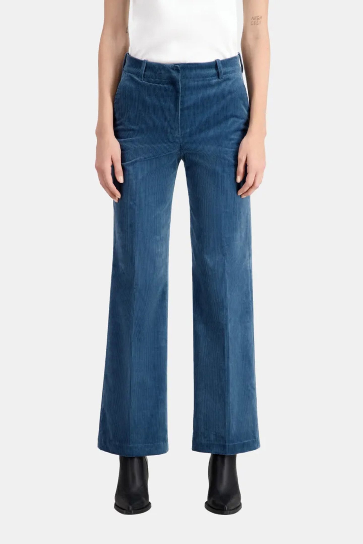 PANTS EN VELOURS COTE BLUE PETROL 1