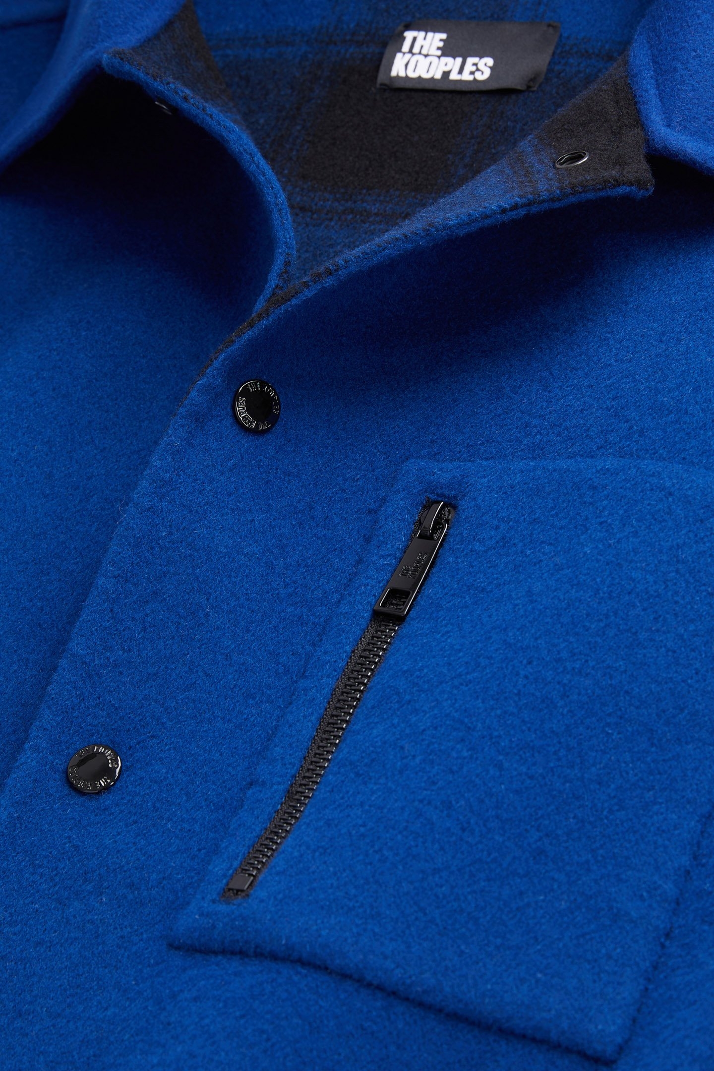 DOUBLE-SIDED WOOL JACKET WITH CHECKED INSIDE ROYAL BLUE-DARK 5