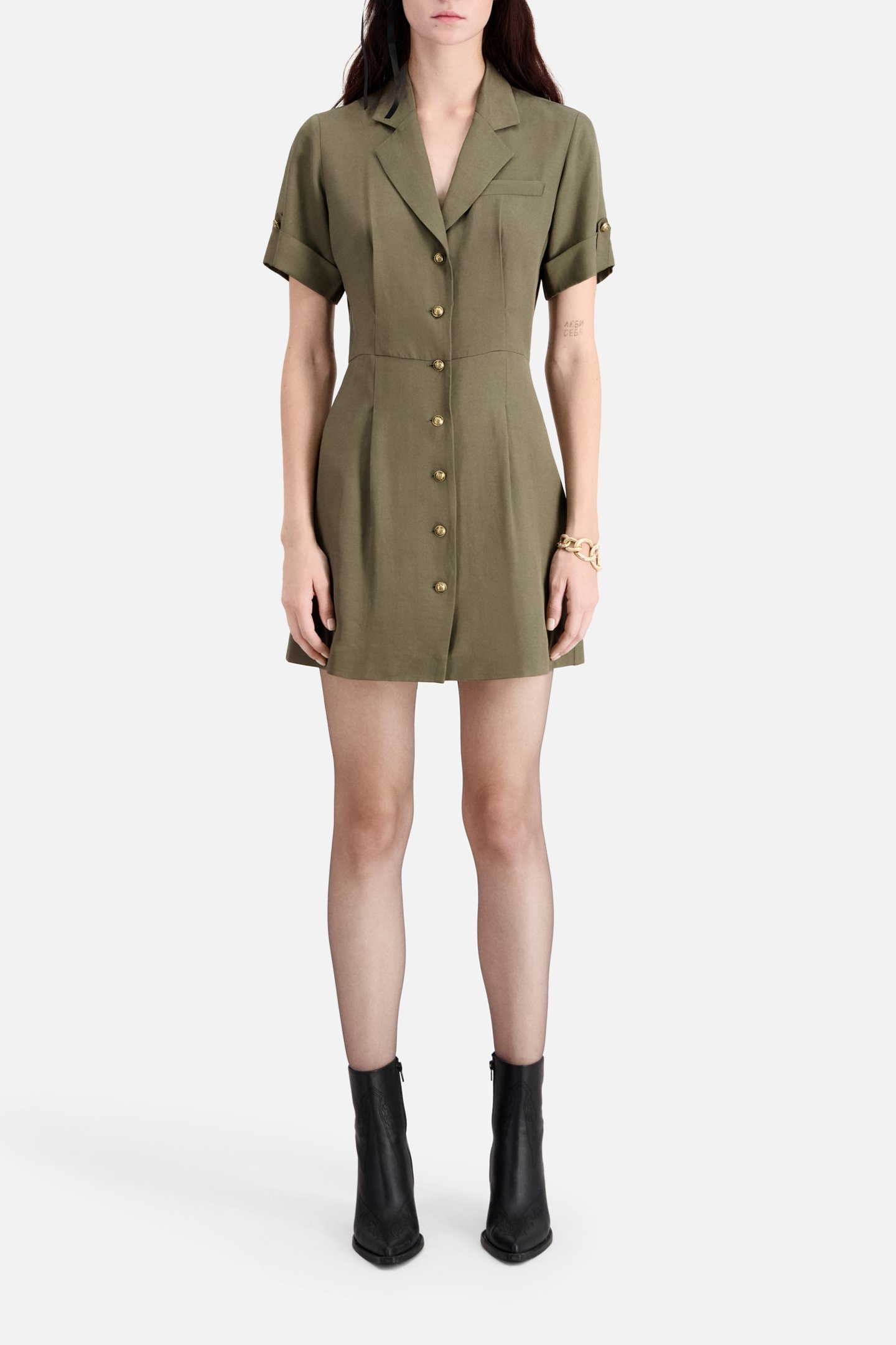 SHORT SLEEVE DRESS KAKI 2