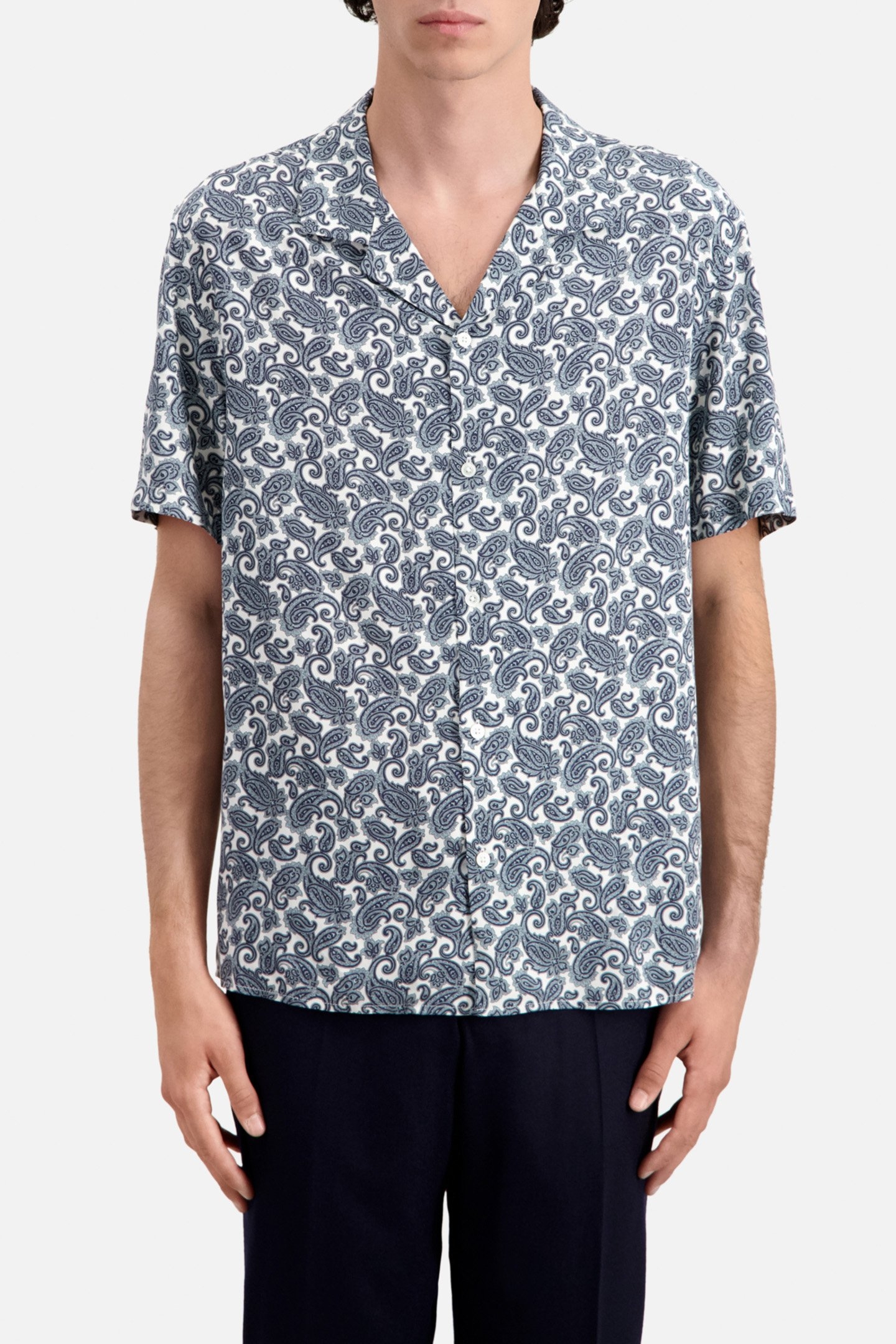 WAKO SHORT-SLEEVED SHIRT WHITE-BLUE 1