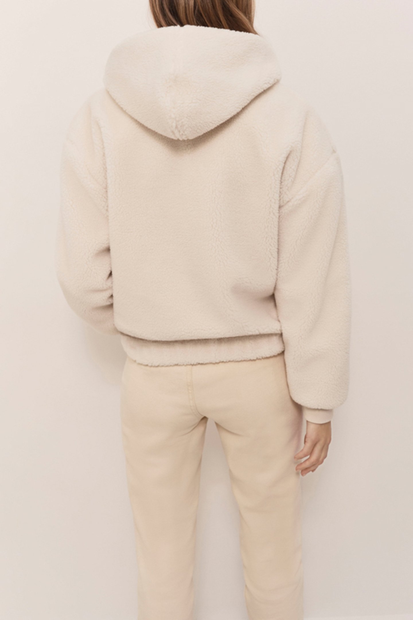 DALIA - IVORY SHERPA HOODED JACKET 2