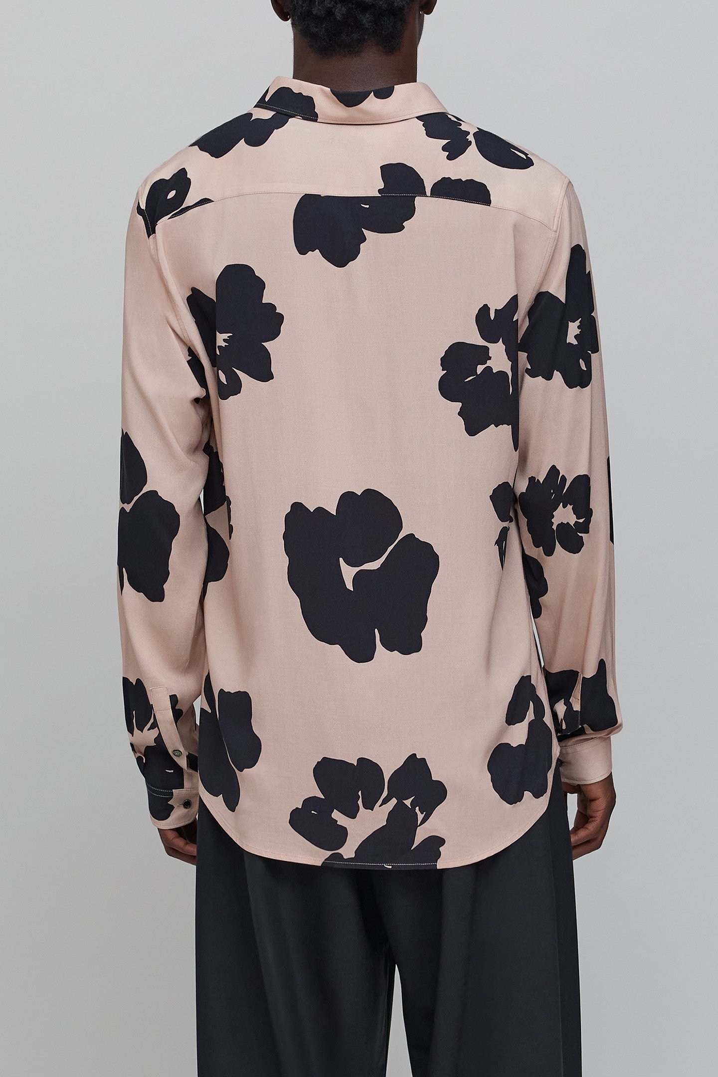 PURE EDITION-MAN'S MAXI FLORAL SLIM ROSEWOOD SHIRT 2