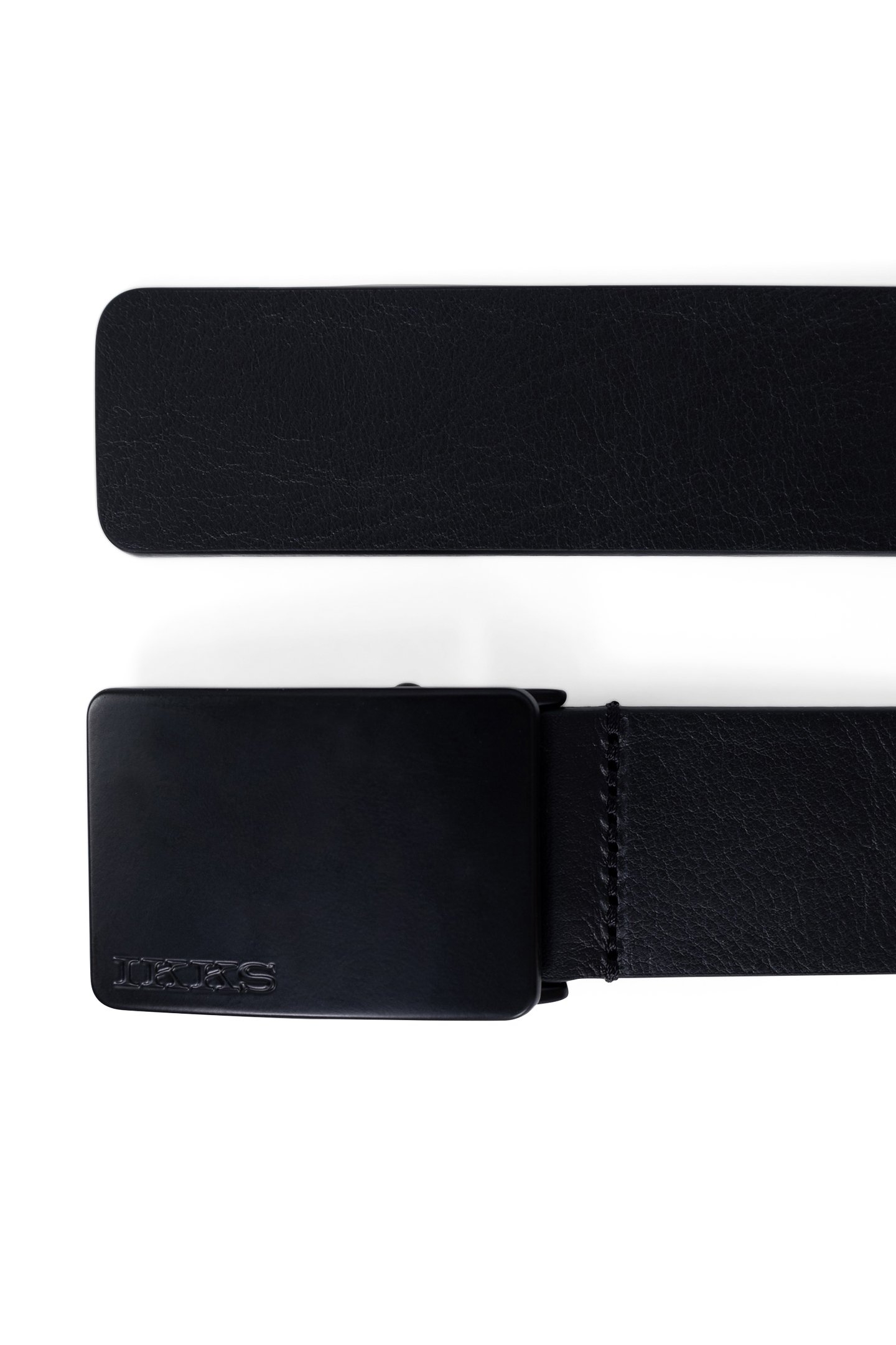 BLACK LEATHER BELT WITH AUTOMATIC BUCKLE 3