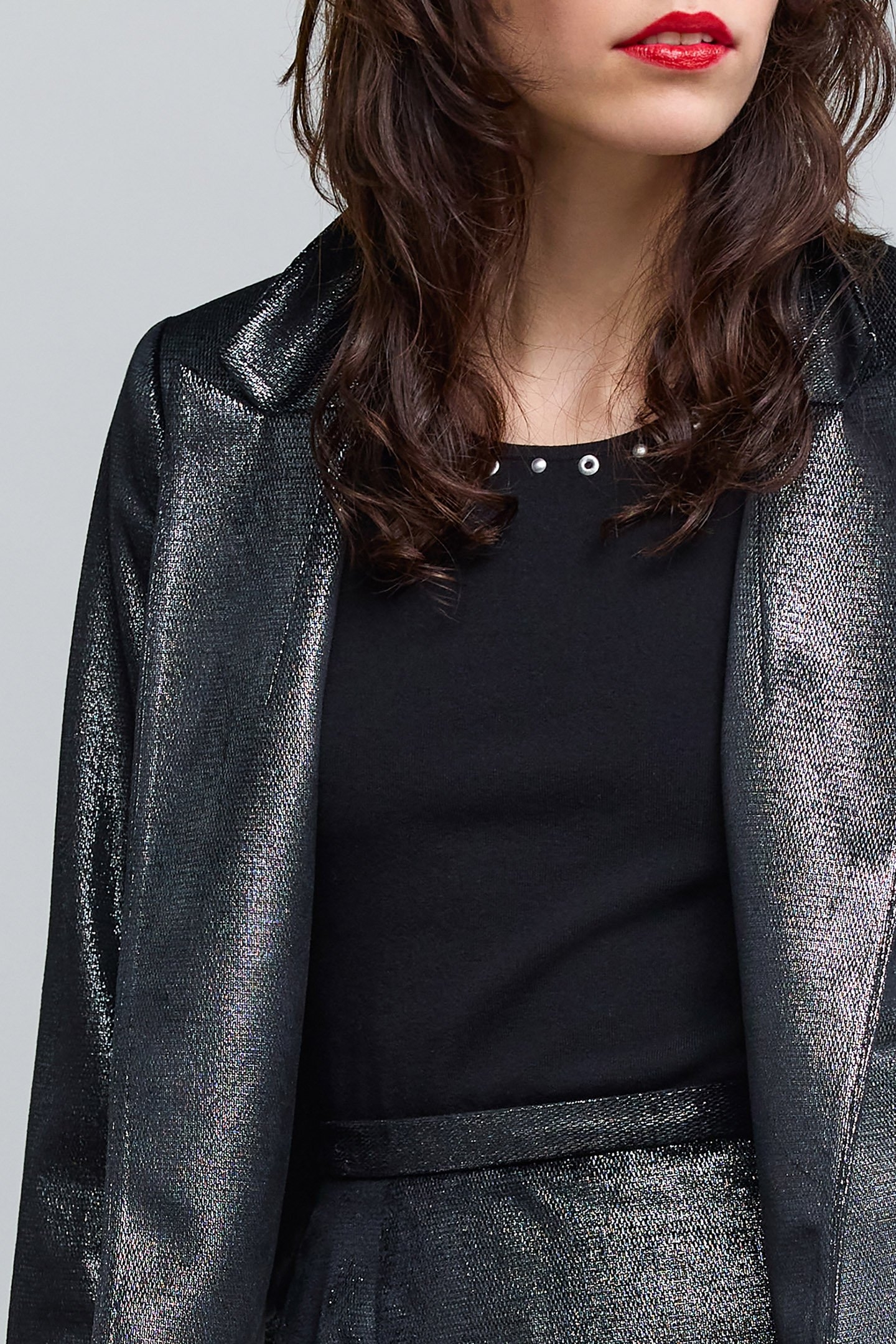 SILVER VELVET METALLIC SHORT JACKET 4