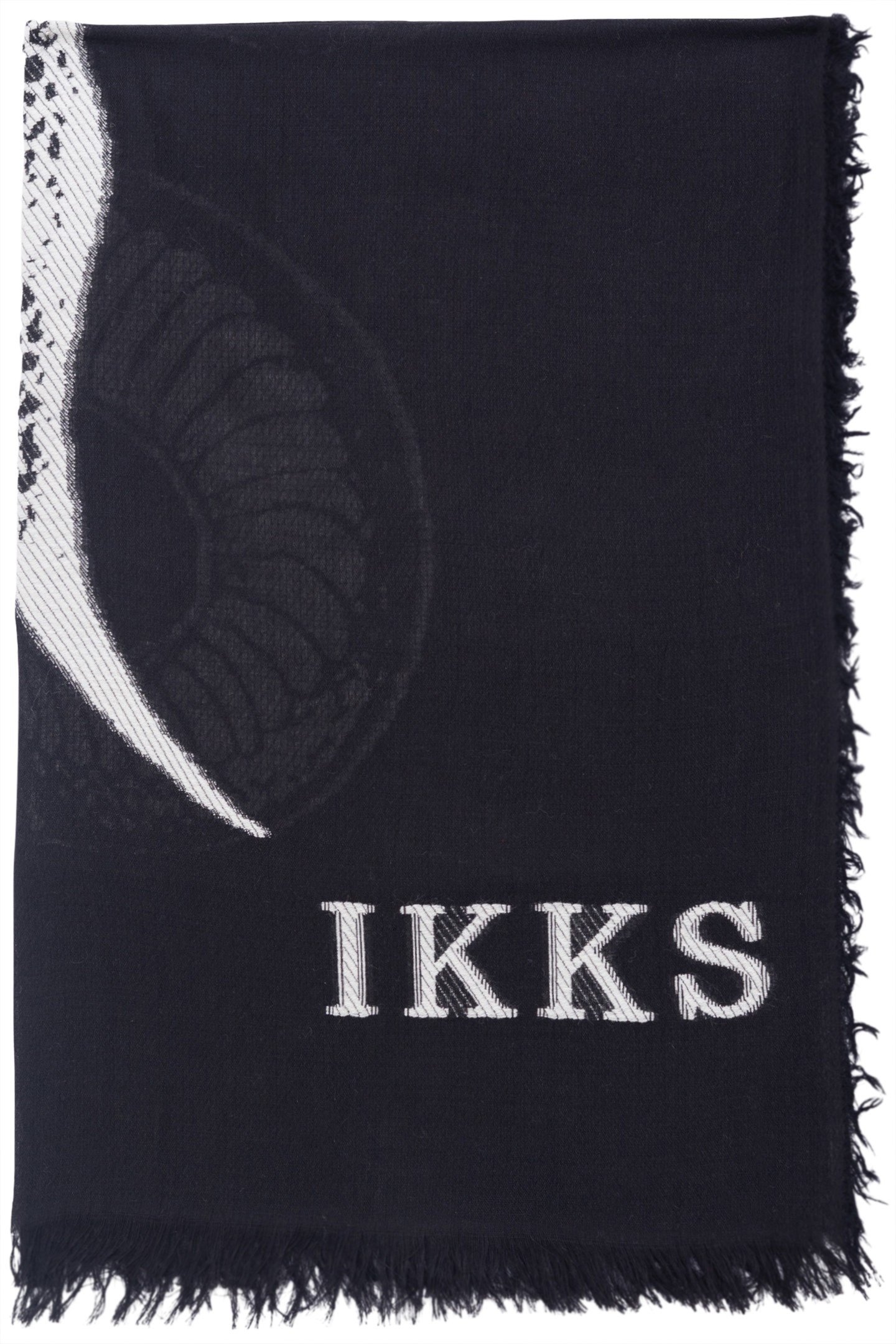 JACQUARD BLACK SCARF MAXI SNAKE ECRU 2