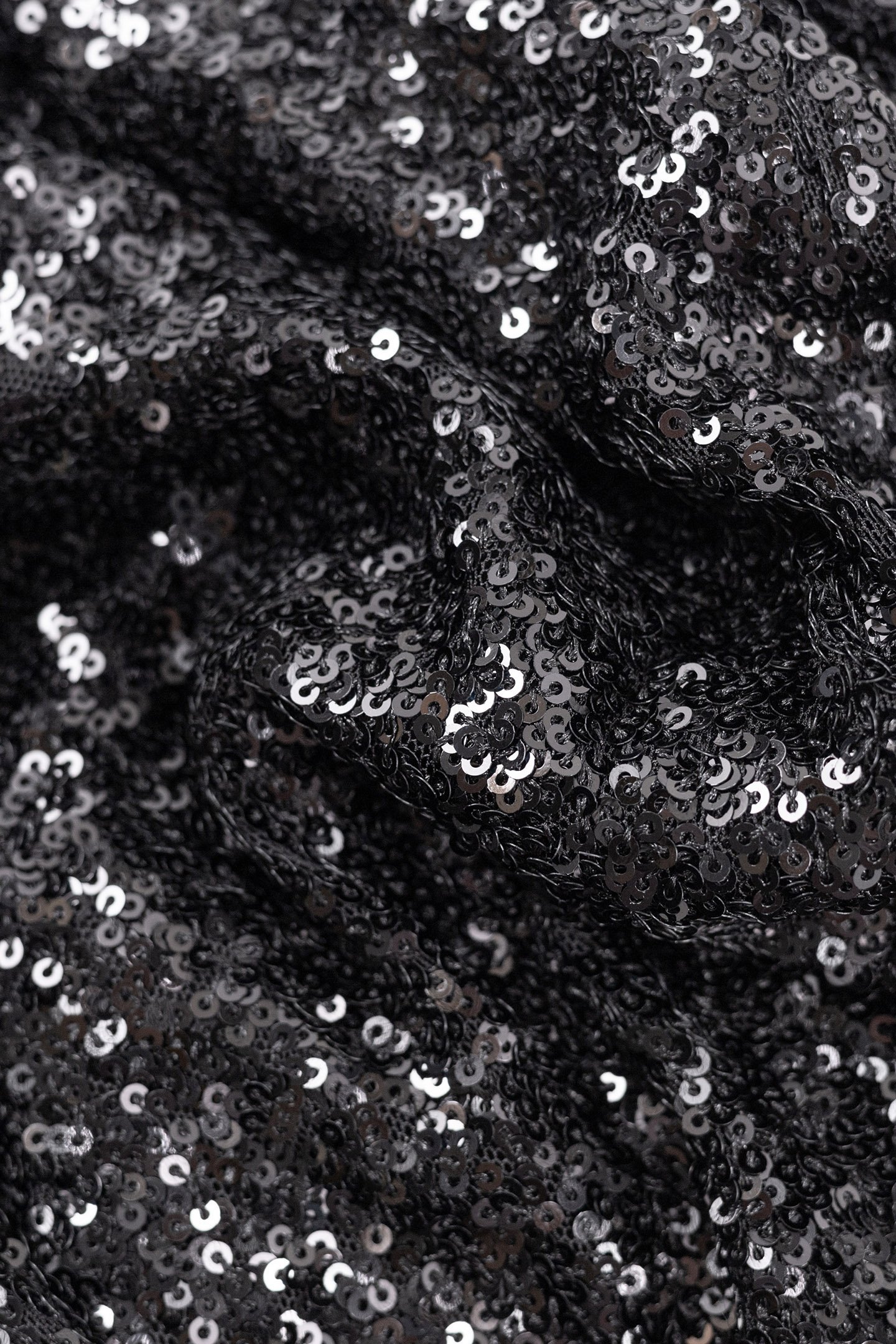 BLACK SEQUIN-EMBROIDERED WRAP DRESS 7