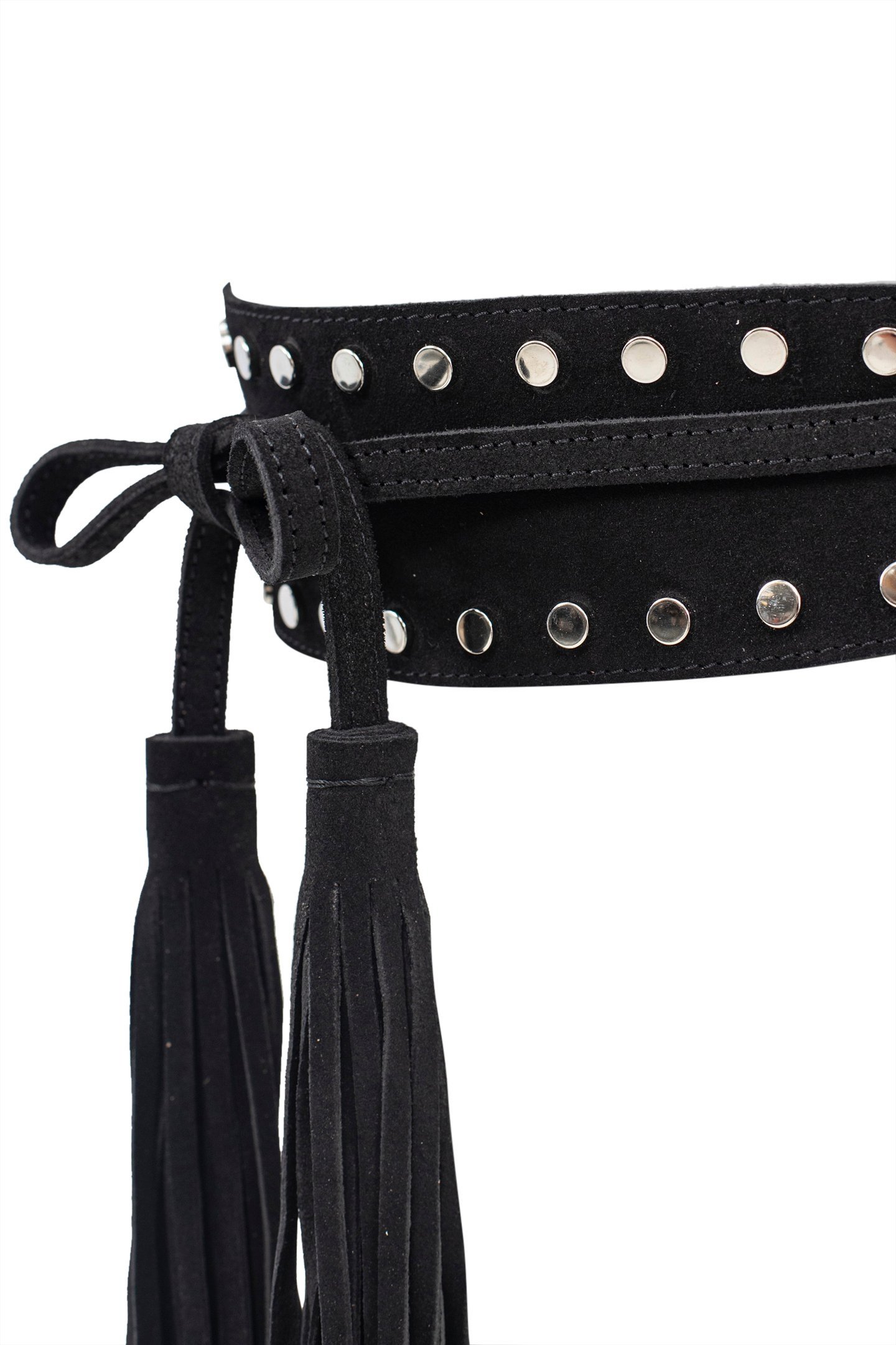 BLACK STUDDED SUEDE WIDE BELT 2