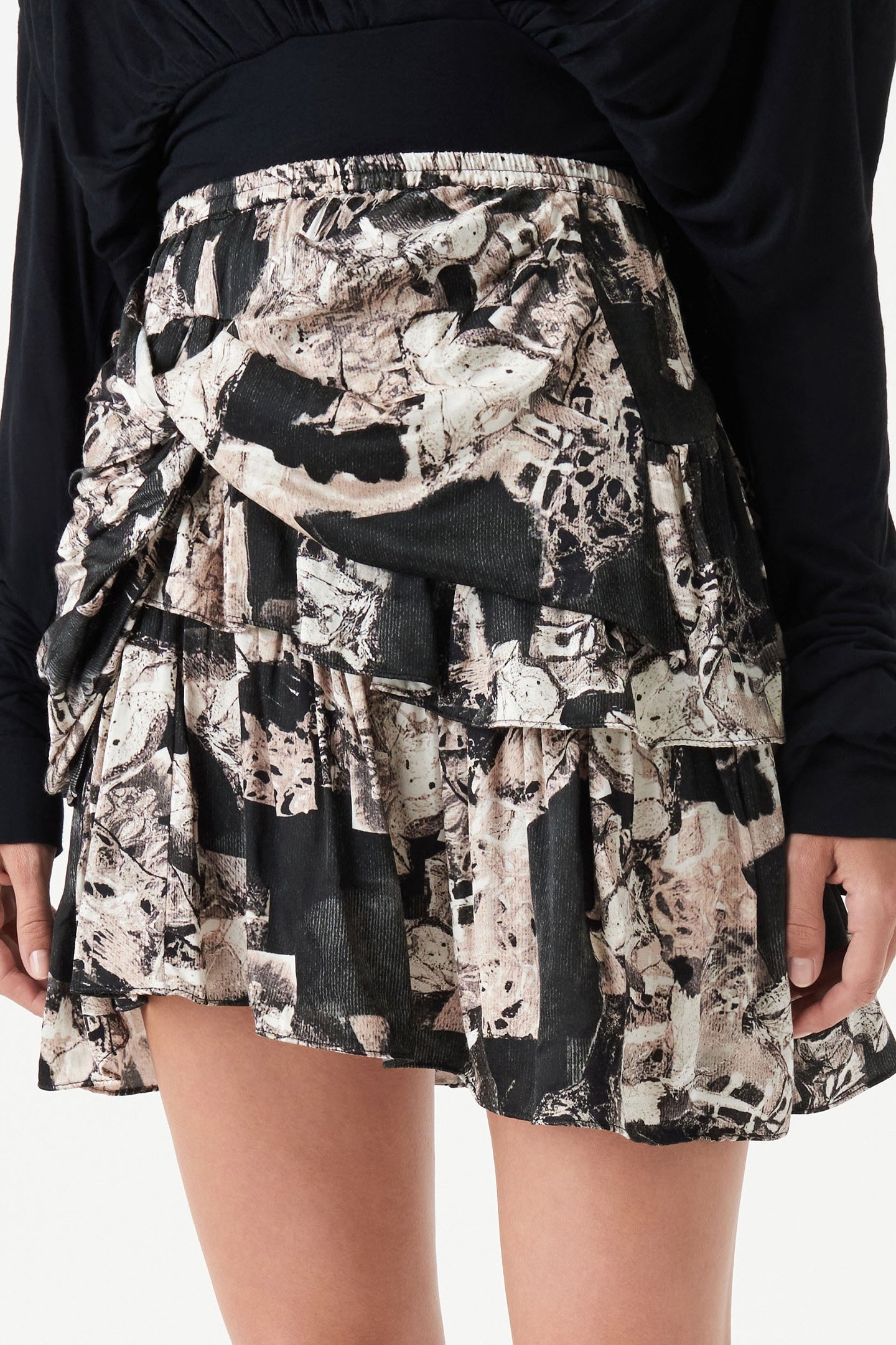 NILA SKIRT BLACK/BEIGE 1