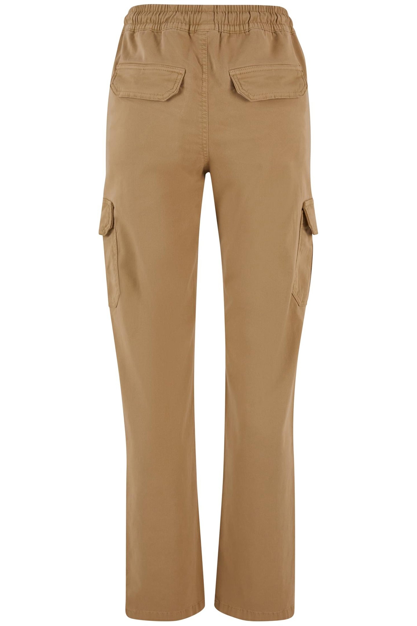 LADIES HIGH WAIST TWILL CARGO PANTS UNION BEIGE 2