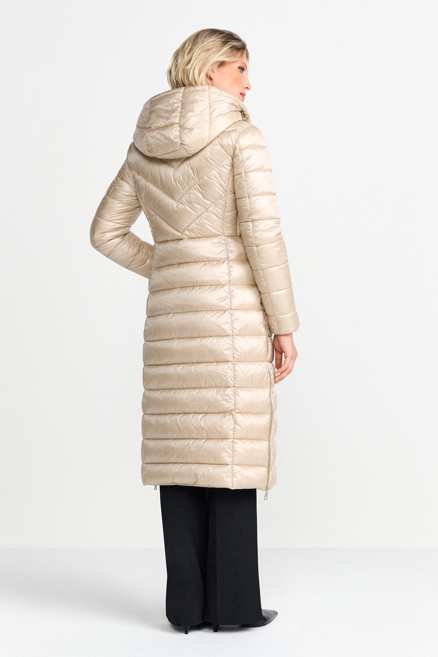 EXTRA LONG PUFFER COAT CAFFEE LATTE 3
