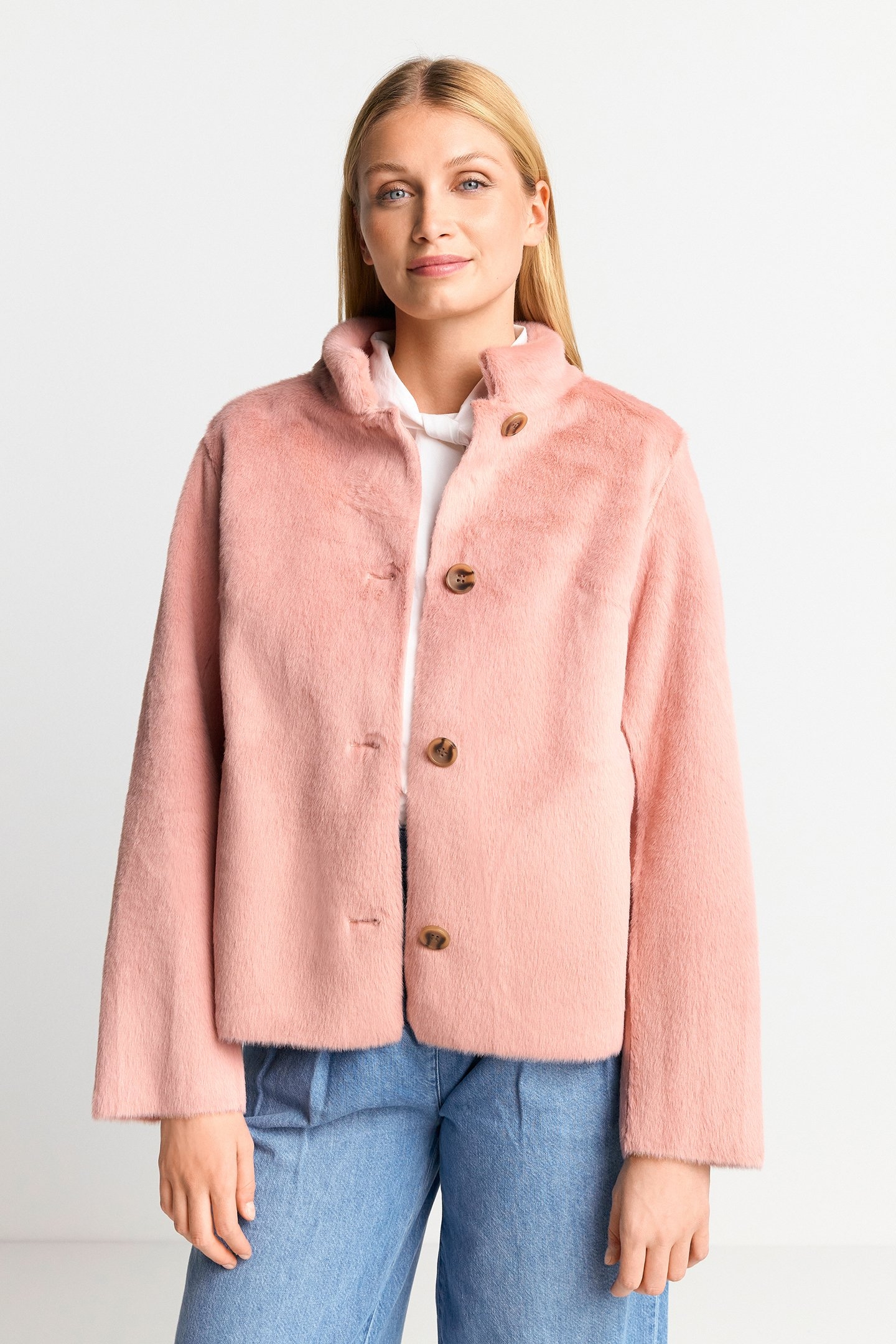 FAKE FUR JACKET ROSE SHADOW 1