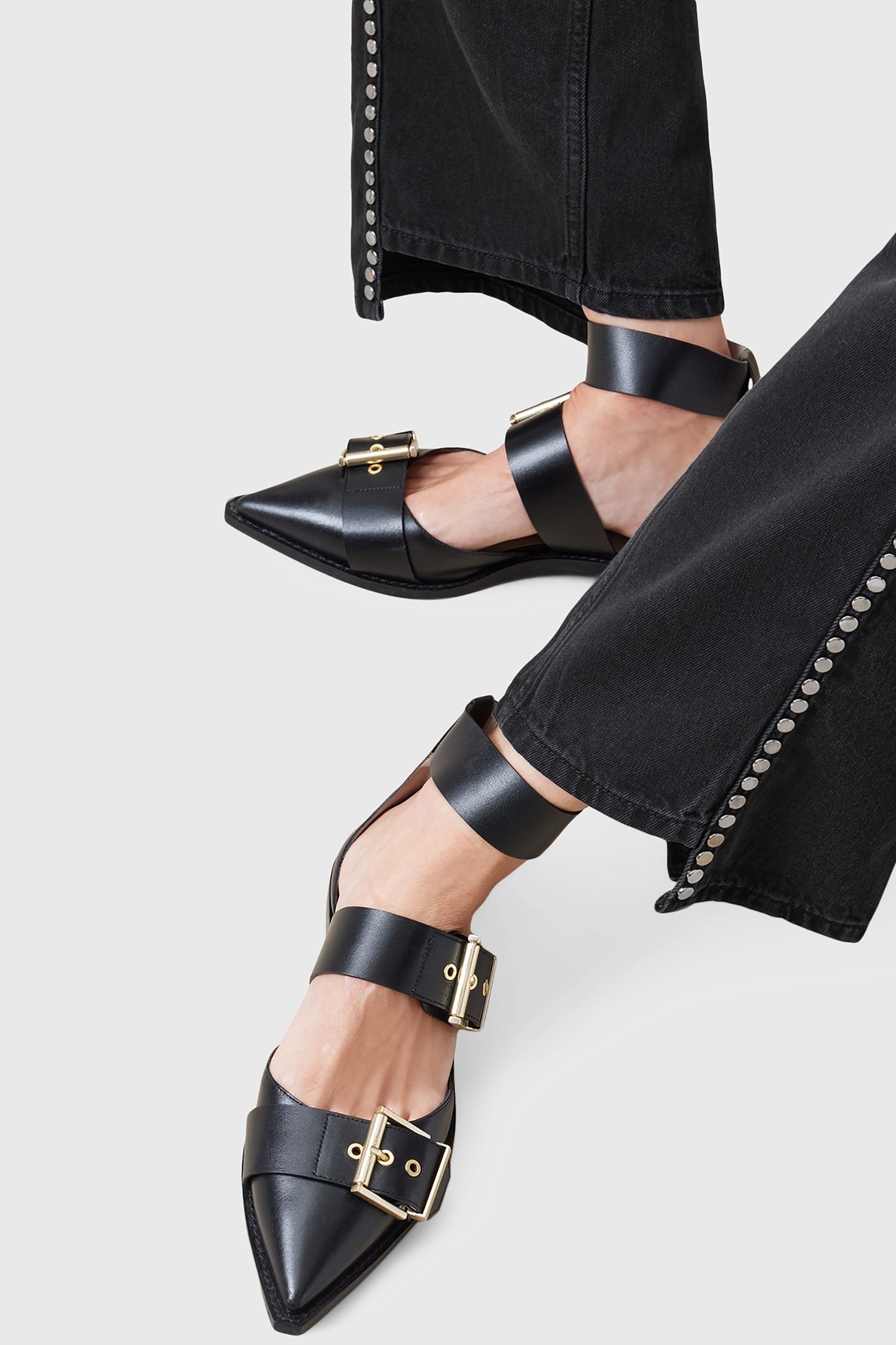 FRANKIE STUD JEAN WASHED BLACK 8