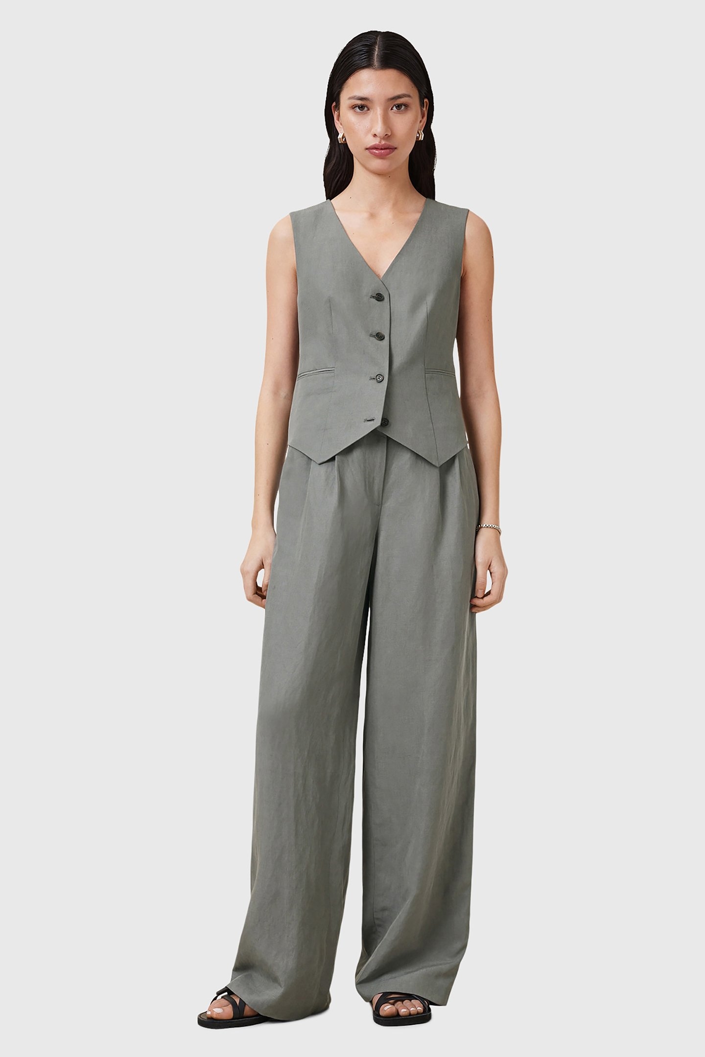 AVERIE LIN WAISTCOAT GREY 3