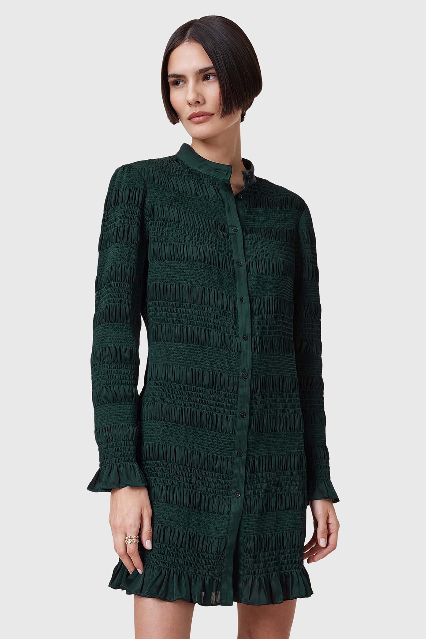 MEG MINI DRESS DARK FOREST GREEN 5