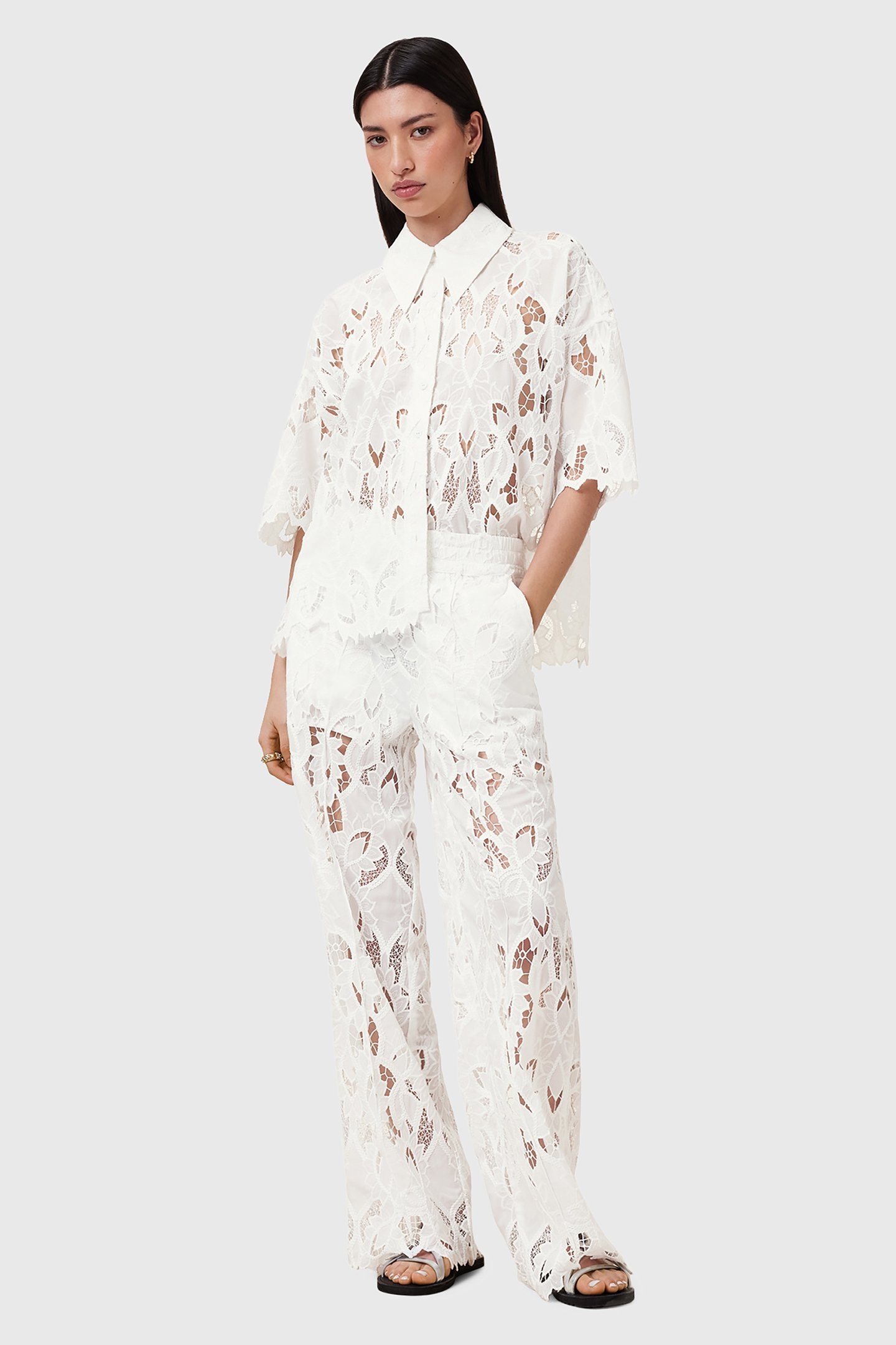 CHARLI EMB TROUSER SNOW WHITE 6