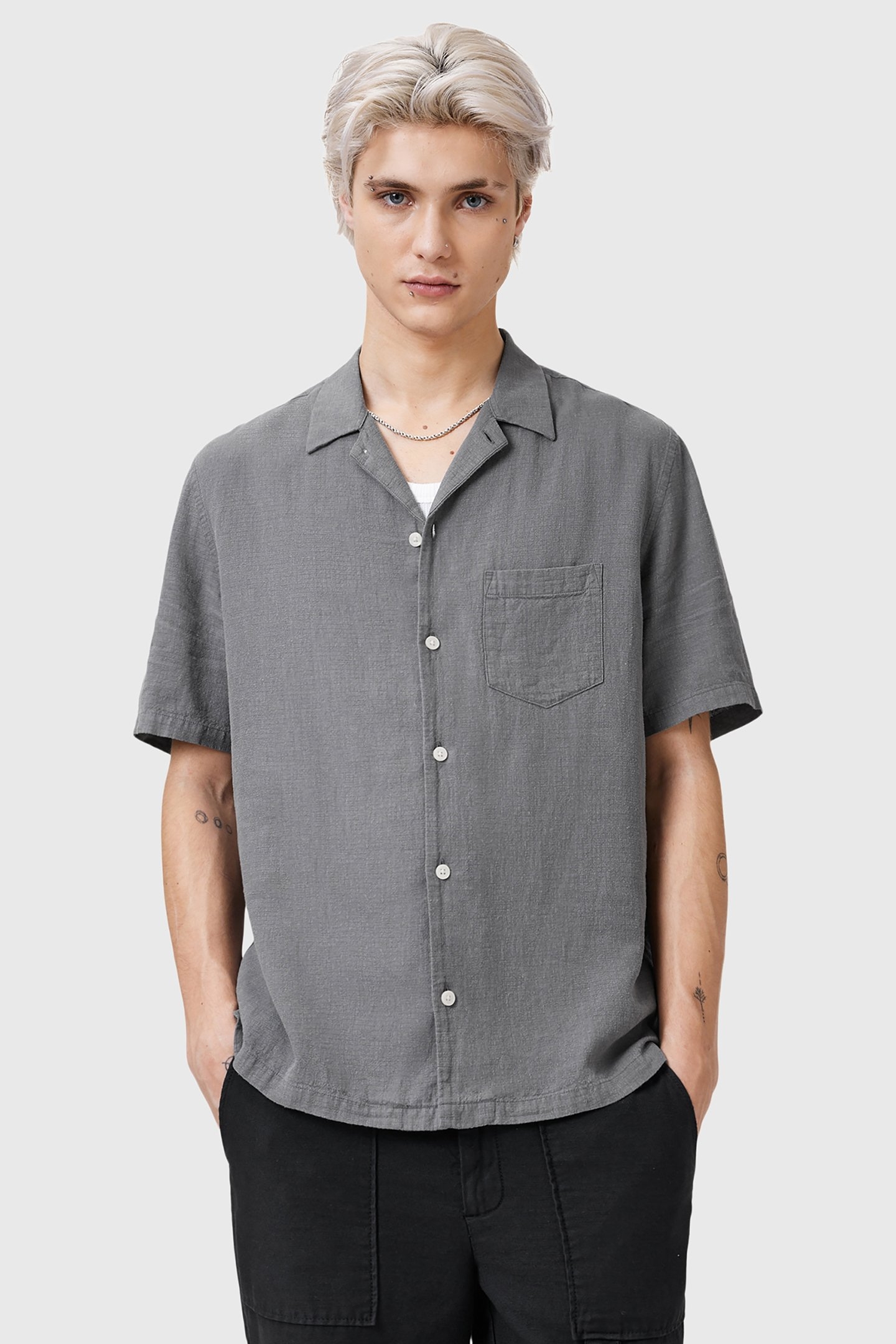VEDA SS SHIRT PILLAR GREY 1