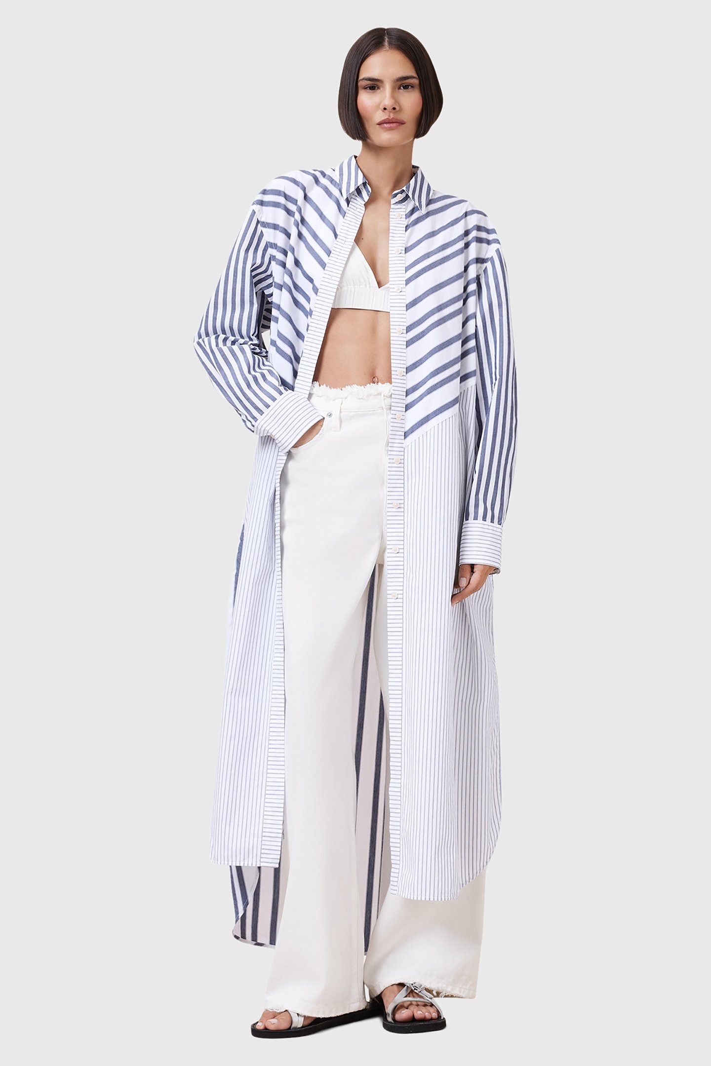 SHANNON SHIRT DRESS WHITE/BLUE 5