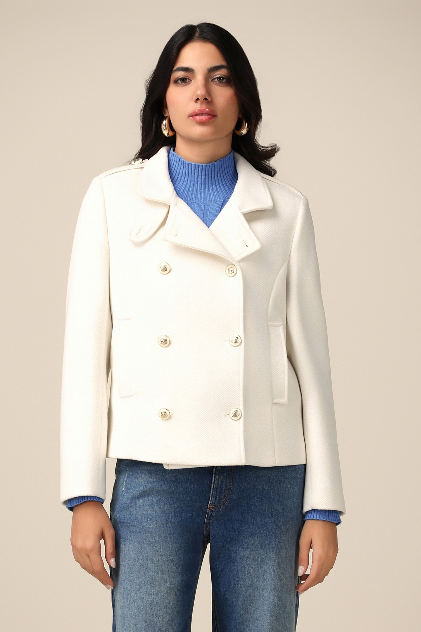 SHORT MILITARY COAT WHITE 1