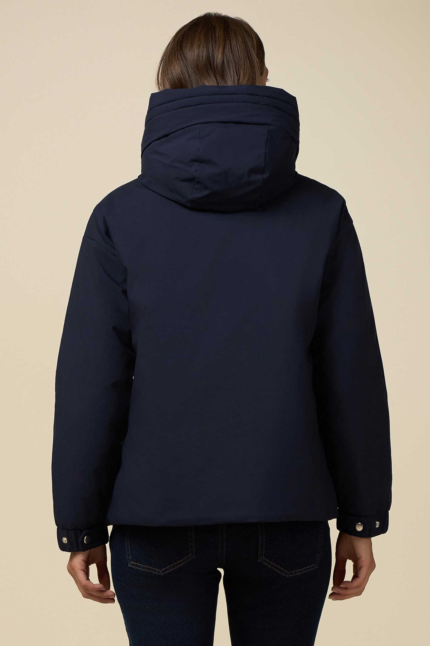 SMOOTH DOWN JACKET WITH HOOD BLUE 2