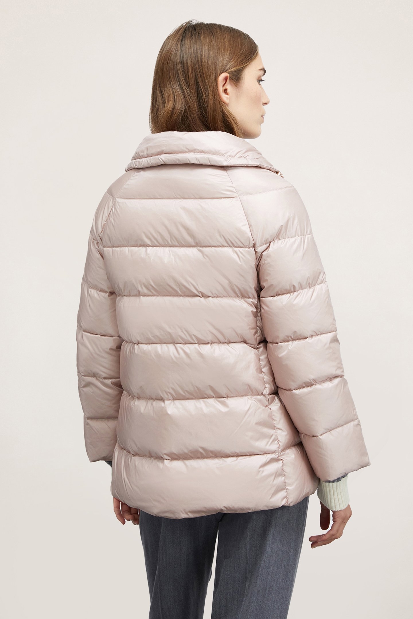 GENUINE DOWN JACKET WITH HIGH COLLAR PINK 2