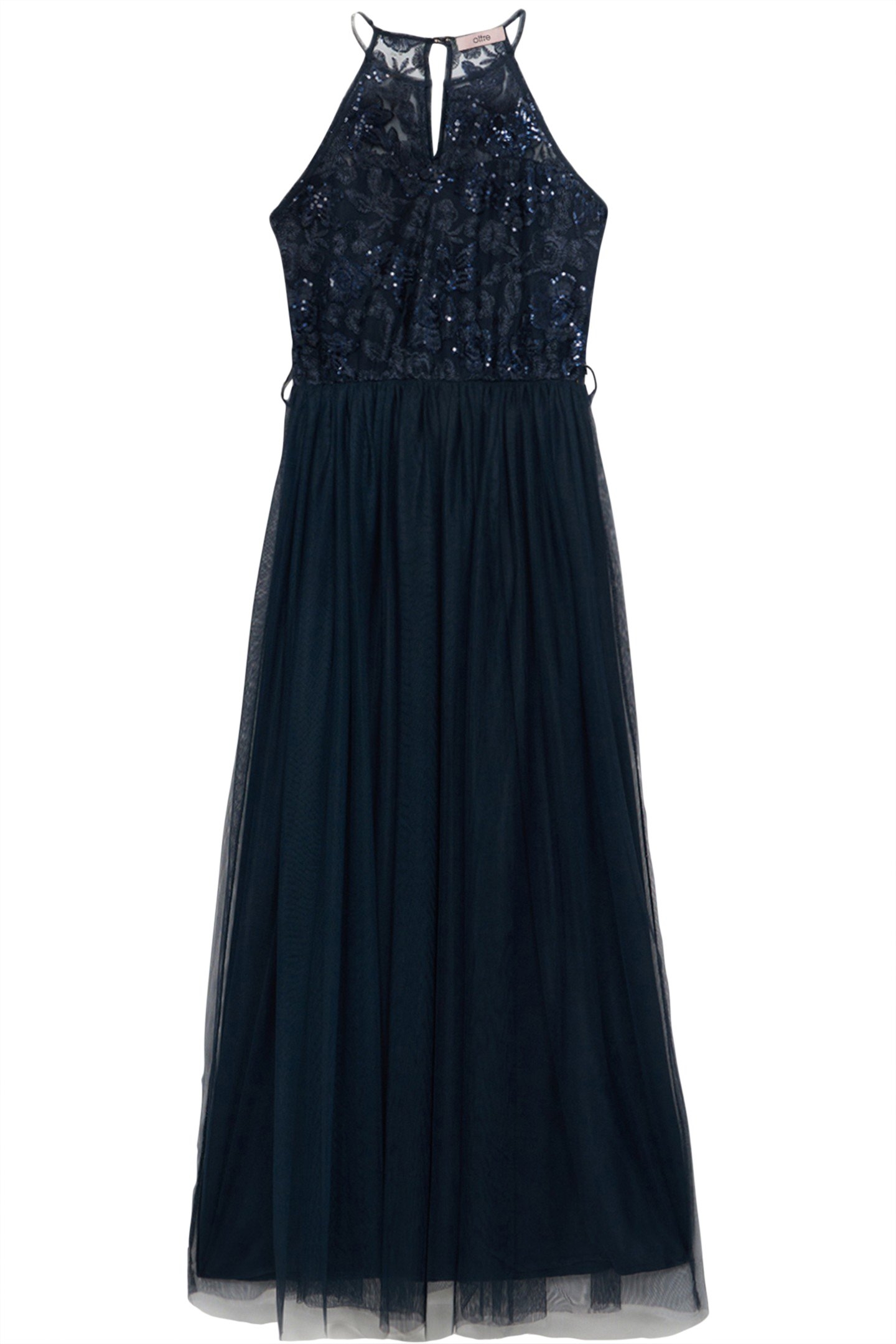 TULLE DRESS WITH EMBROIDERED BODICE BLUE 3