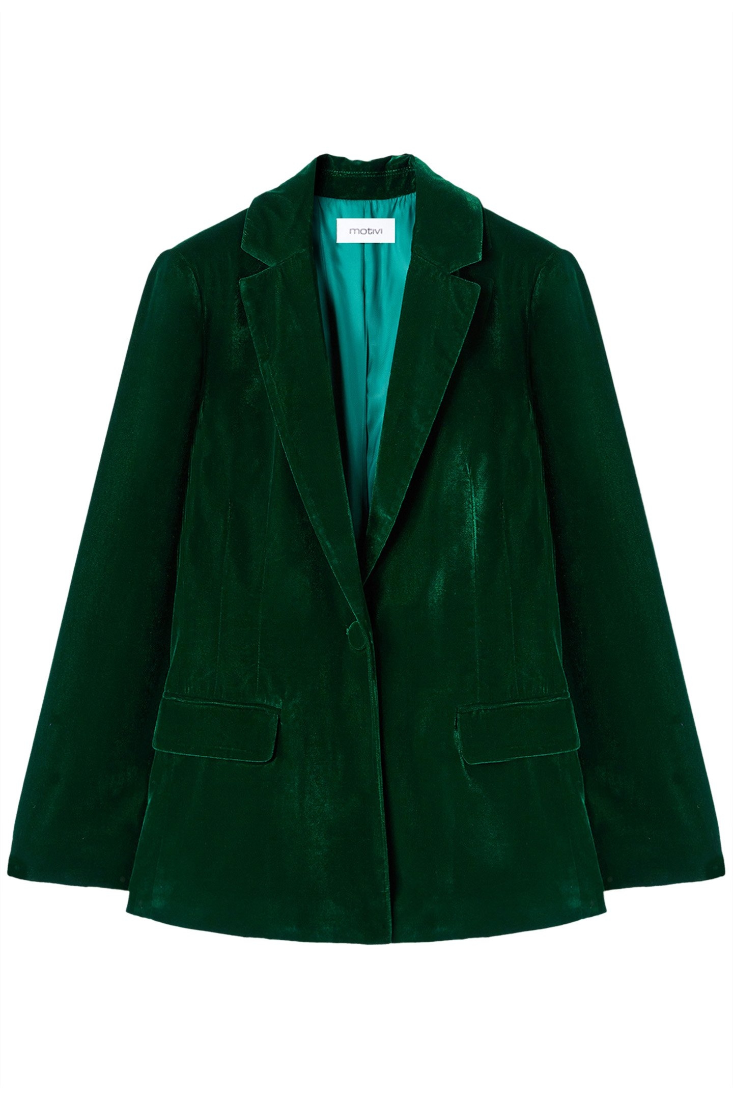 SMOOTH VELVET BLAZER JACKET GREEN 4