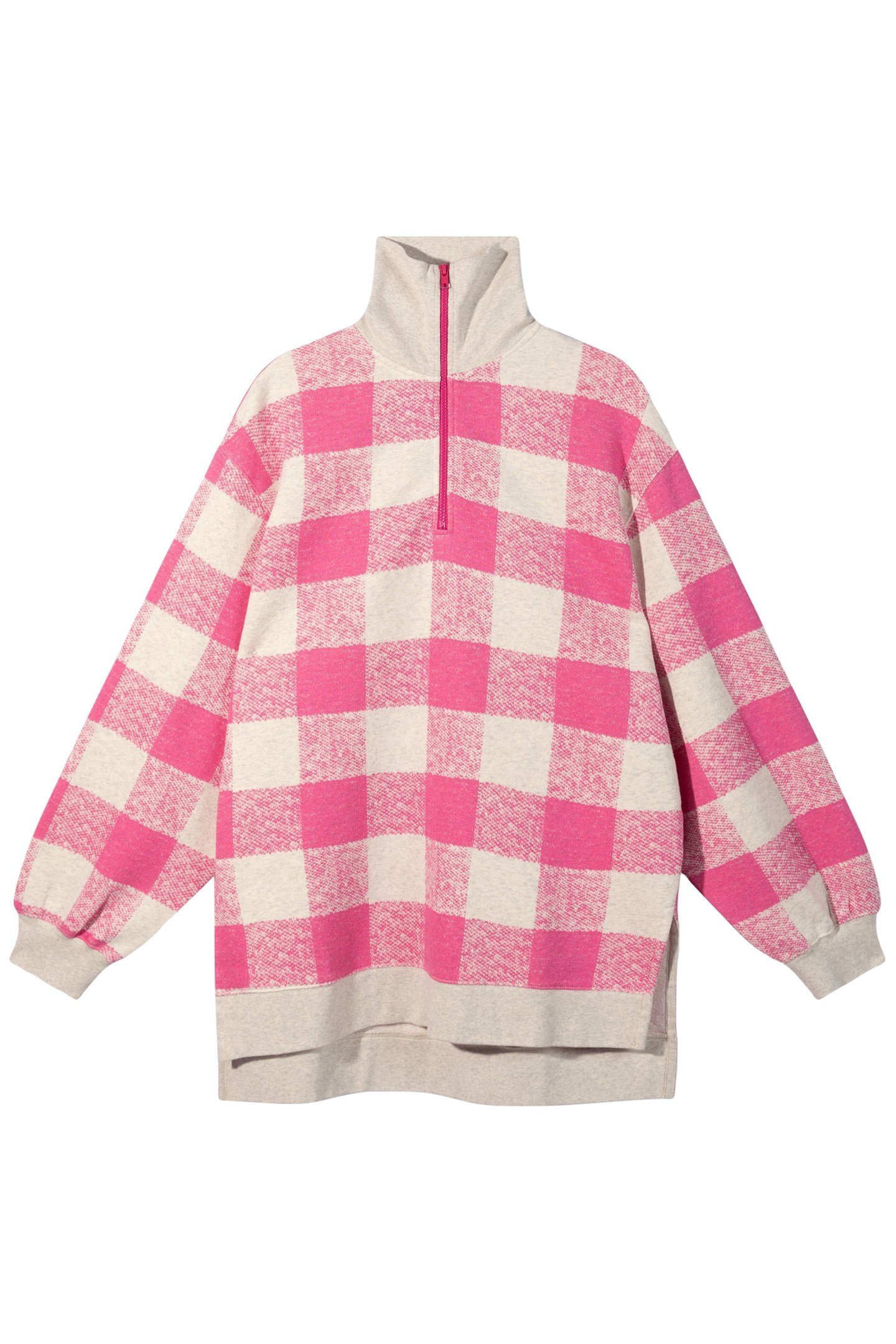 HIGH NECK ZIP SWEATER CHECK 1290 4