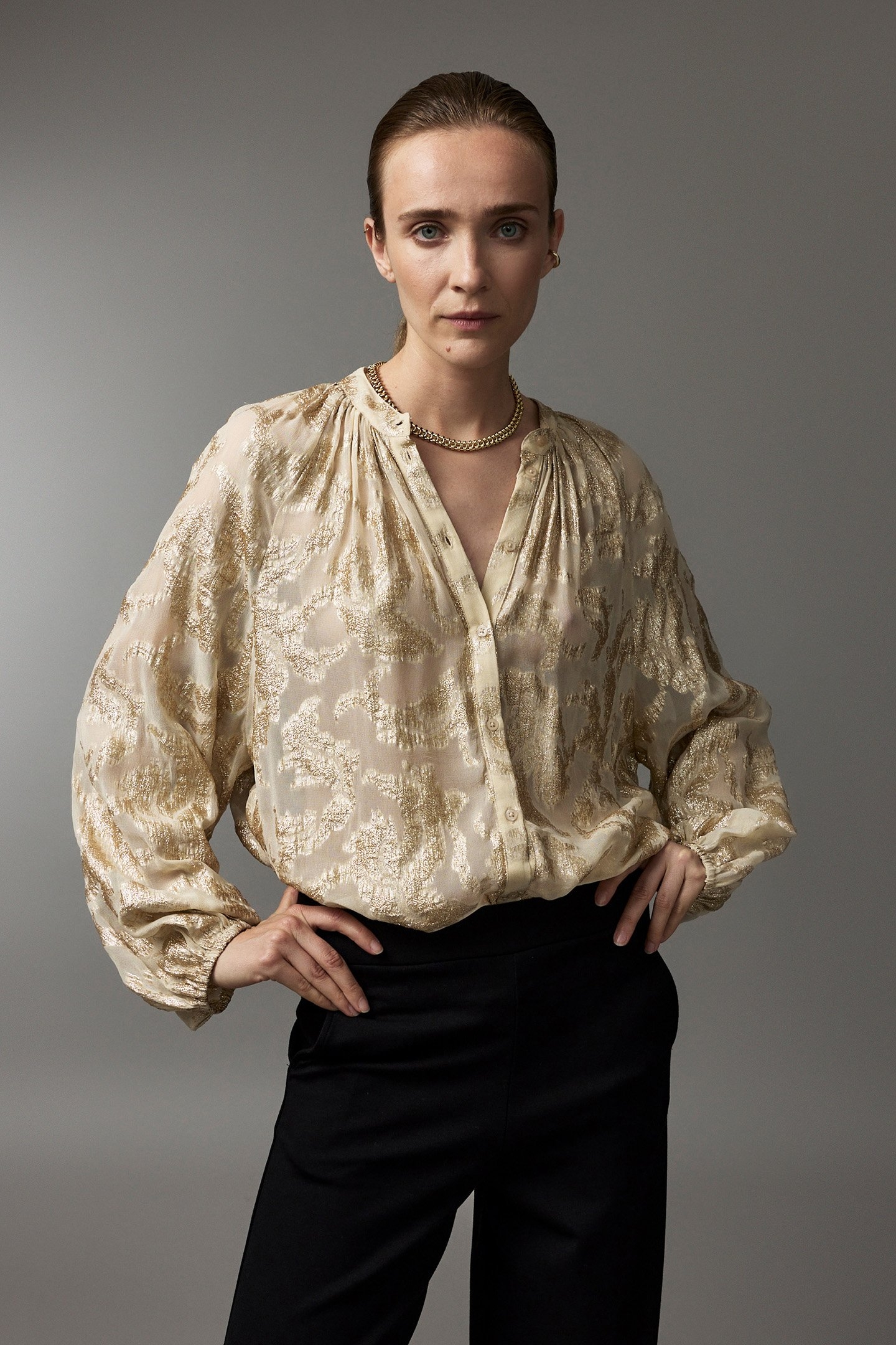 LOES BLOUSE OATMEAL 1