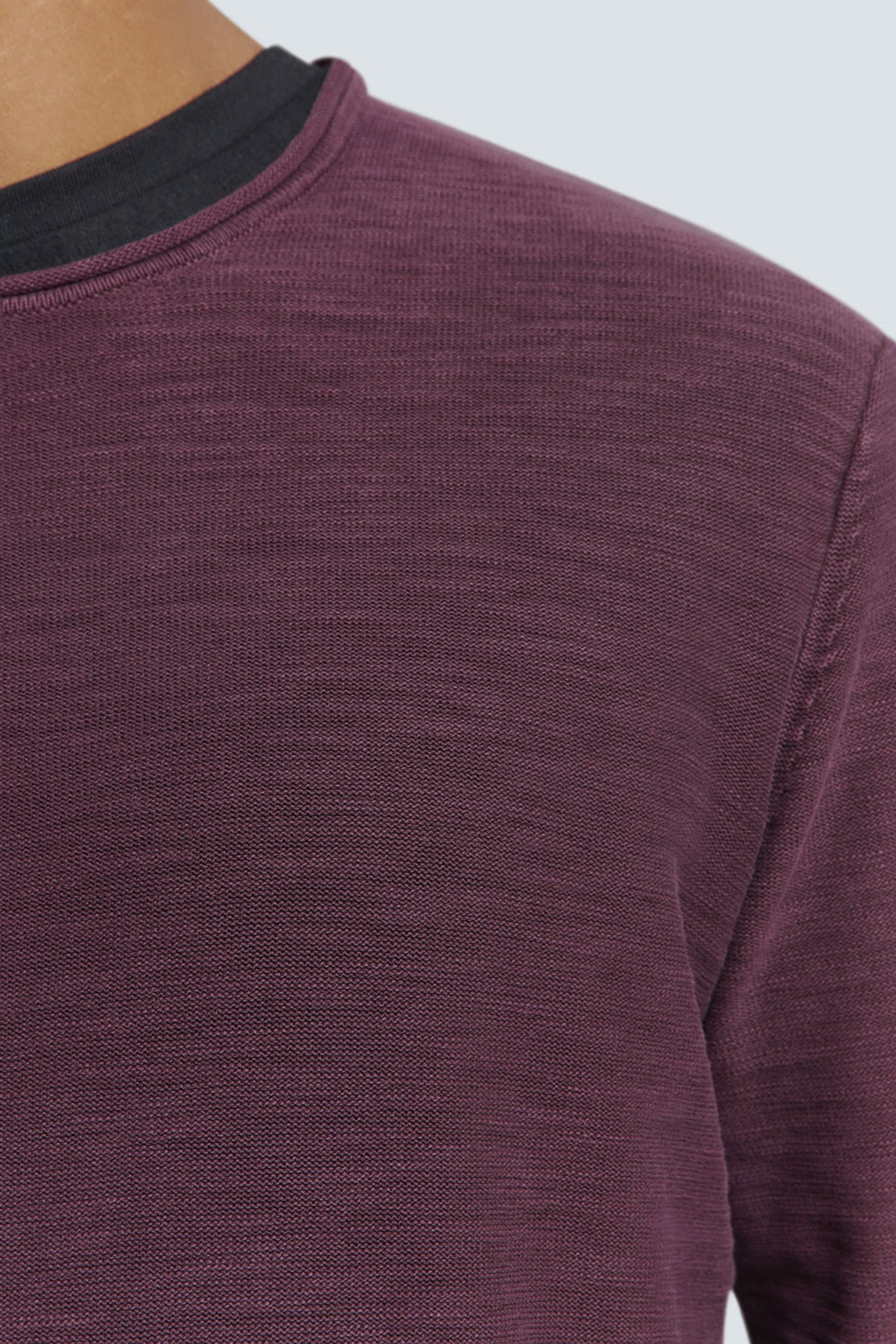 PULLOVER CREWNECK GARMENT DYED + STONE WASHED AUBERGINE 7