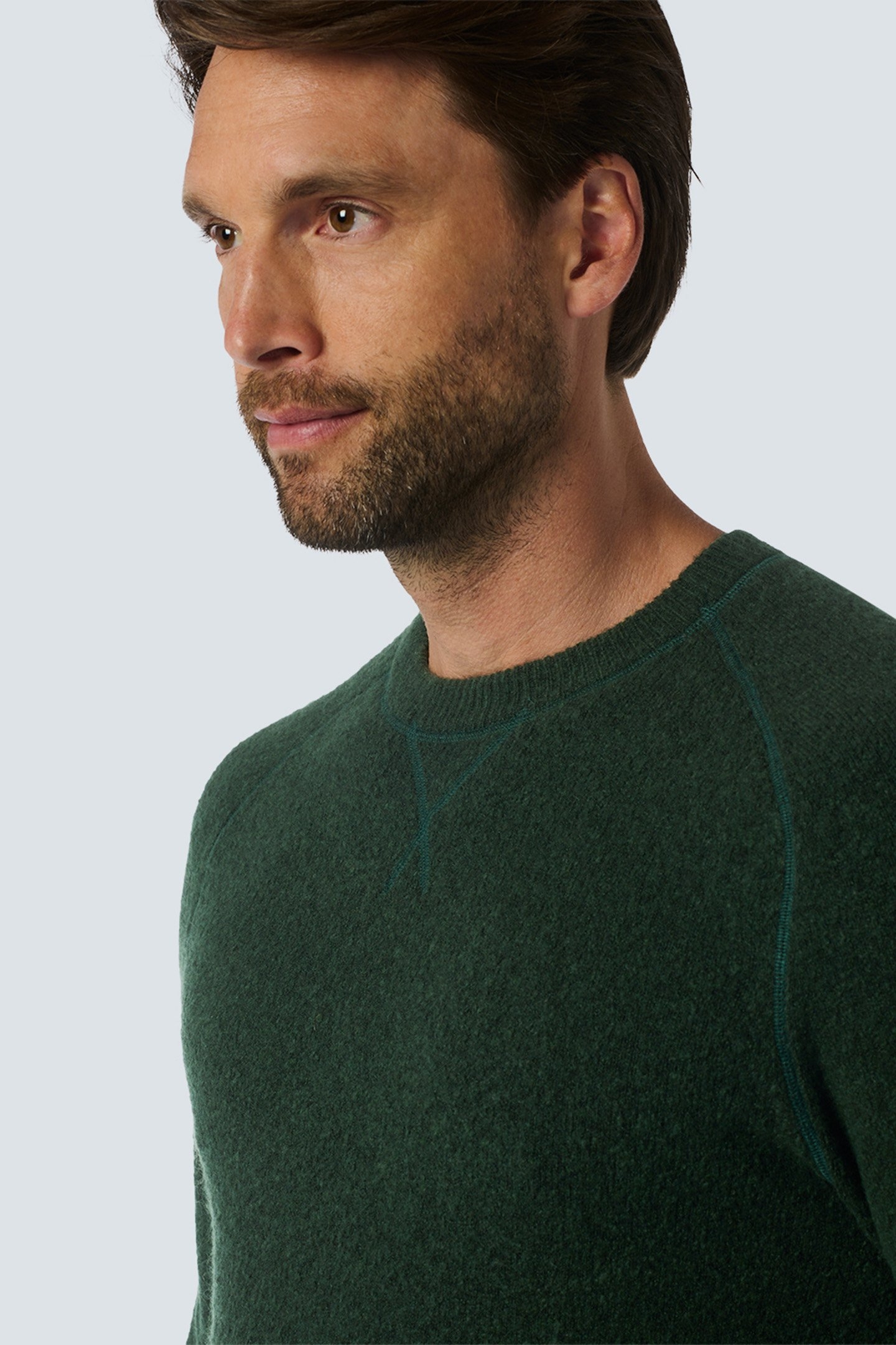 PULLOVER CREWNECK MELANGE WITH WOOL DARK GREEN 6