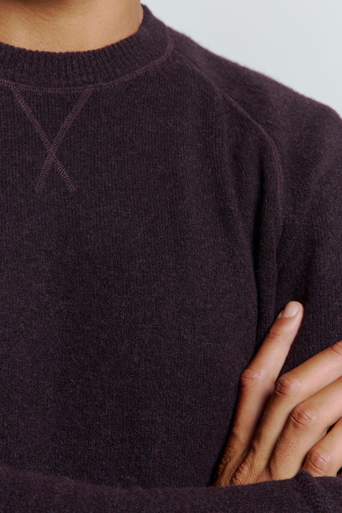 PULLOVER CREWNECK MELANGE WITH WOOL AUBERGINE 7