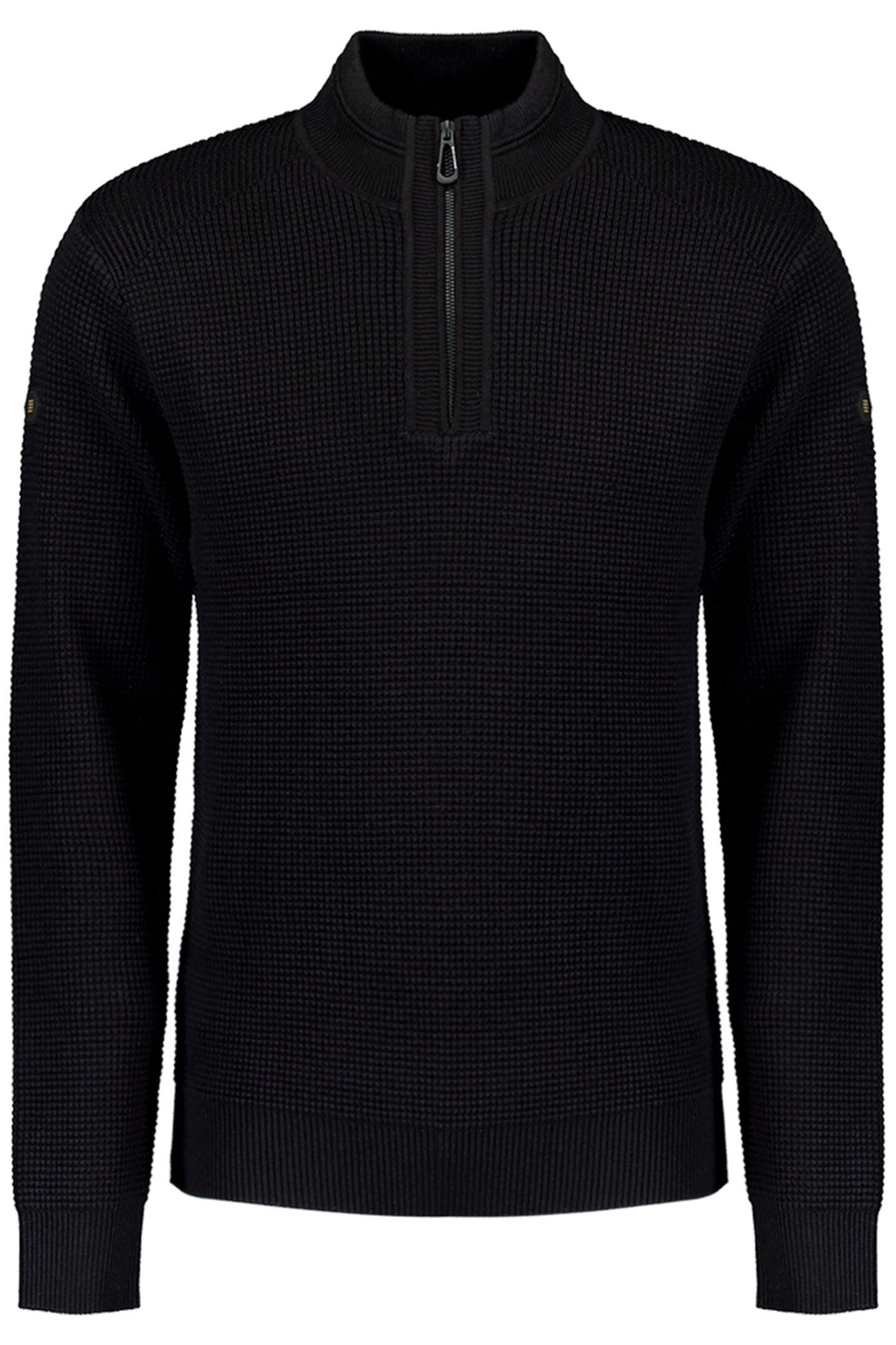 PULLOVER HALF ZIPPER SOLID JACQUARD BLACK 3