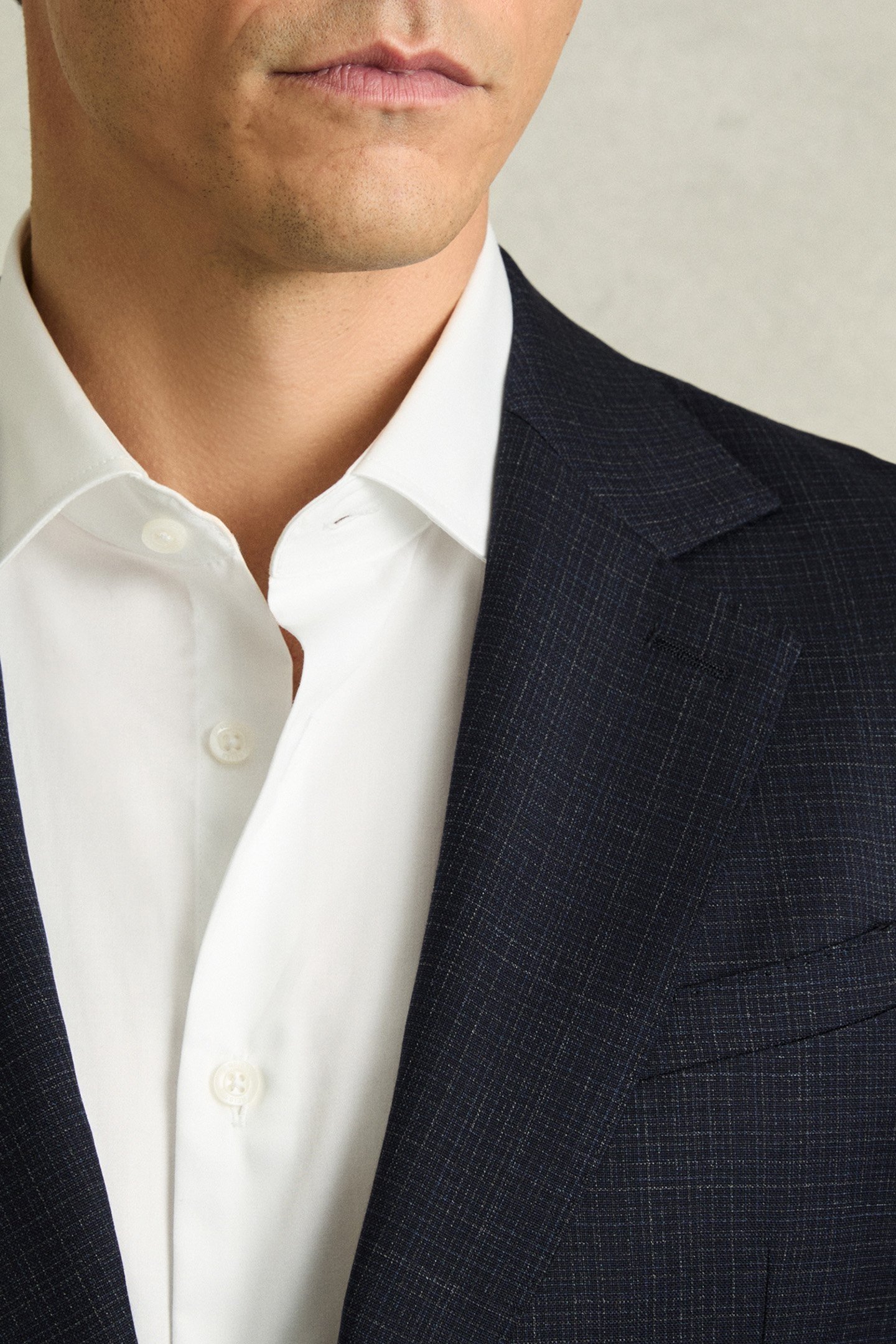 SB 2B NOTCH TEXTURED BLAZER NAVY 6