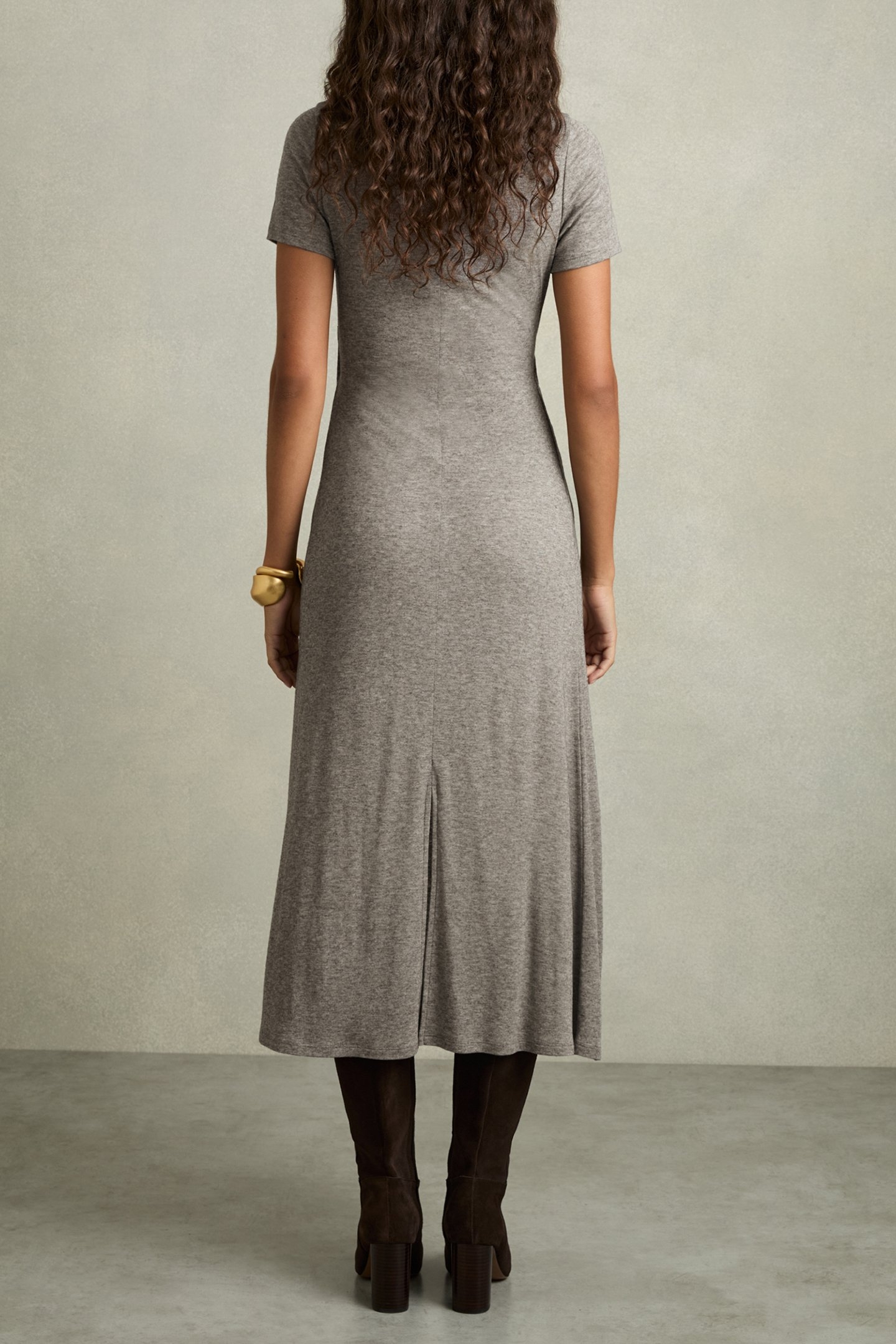 MIDI JERSEY DRESS GREY 2