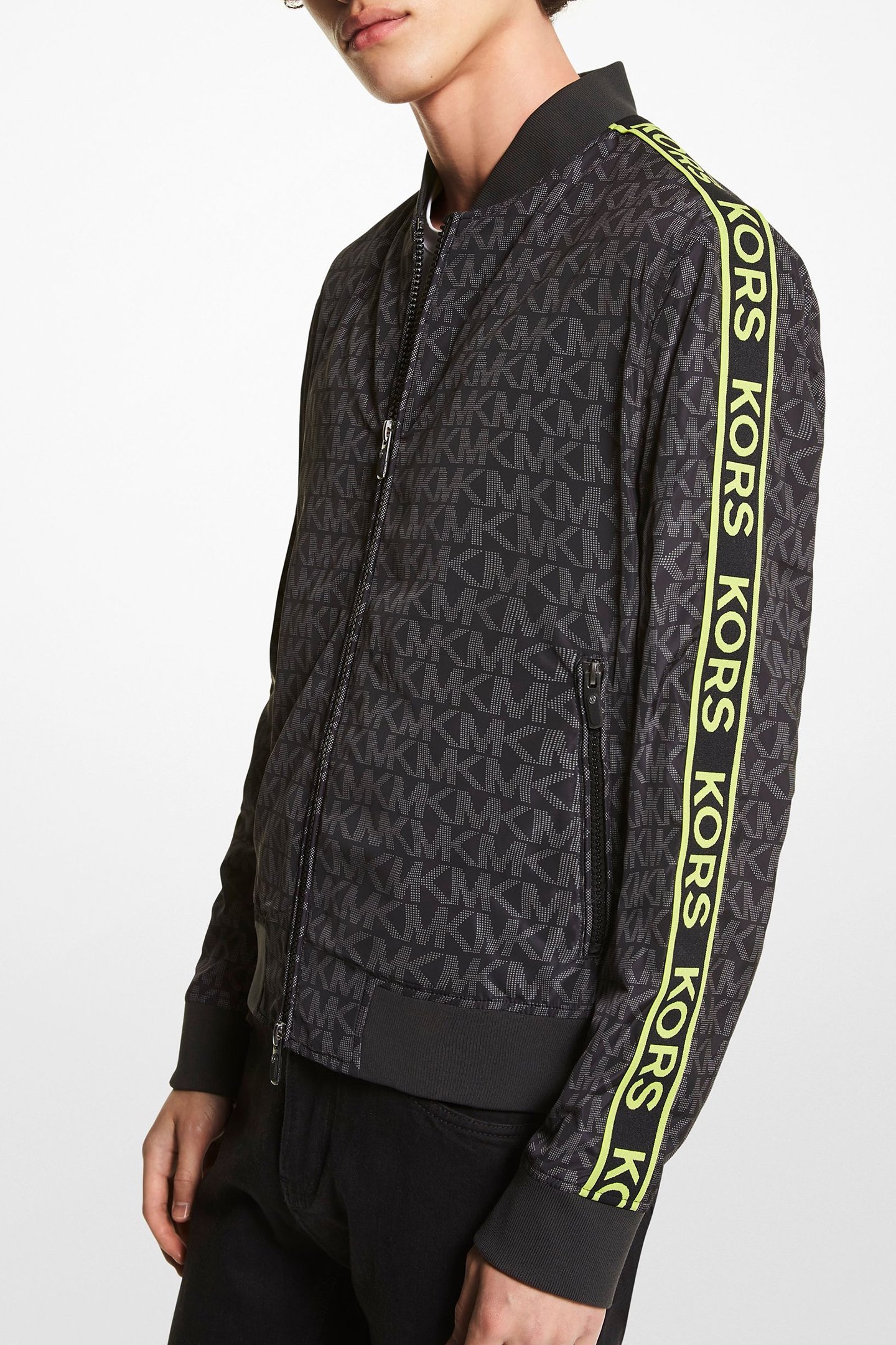 LOGO TAPE BOMBER BLACK 1