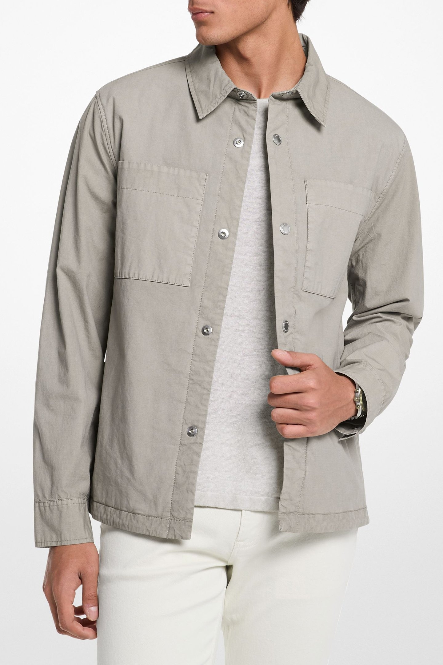 PADDED SHIRT JACKET IN DUSTY SAGE 1