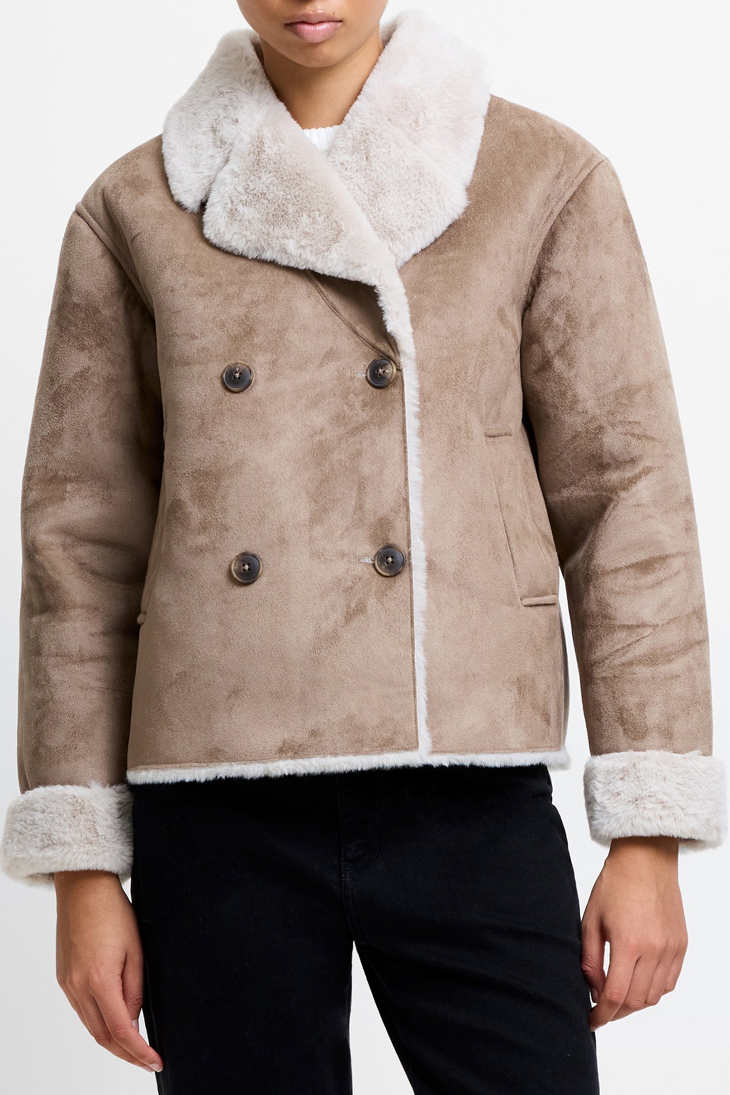 FAUX SUEDE DB TAUPE 1