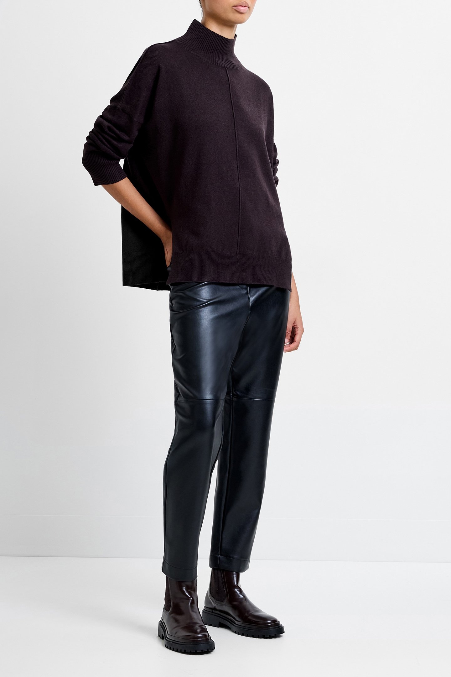 BABYSOFT HIGH NECK SEAM JUMPER CHOCOLATE GANACHE 3