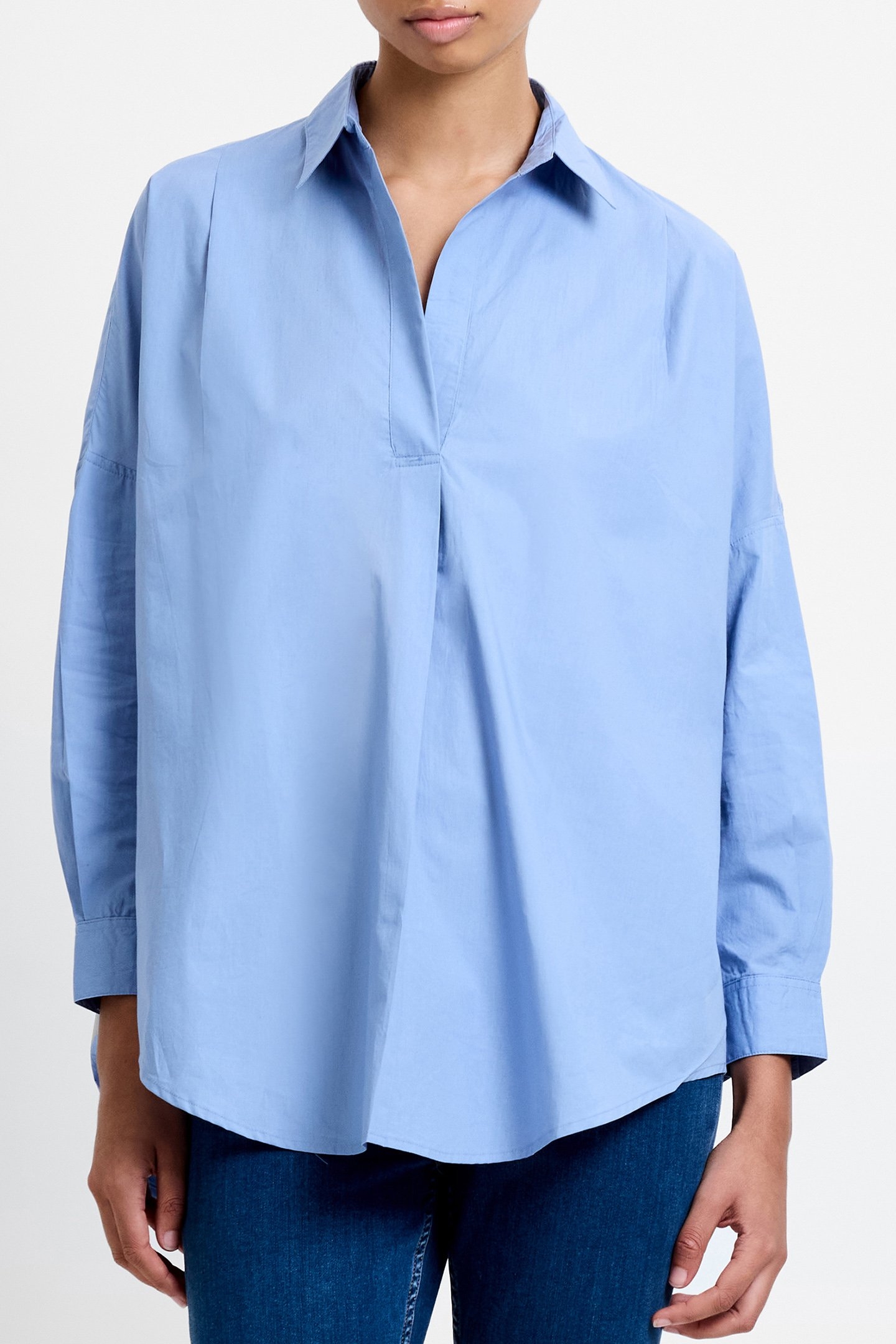 L/S POPOVER DUSTED BLUE 1