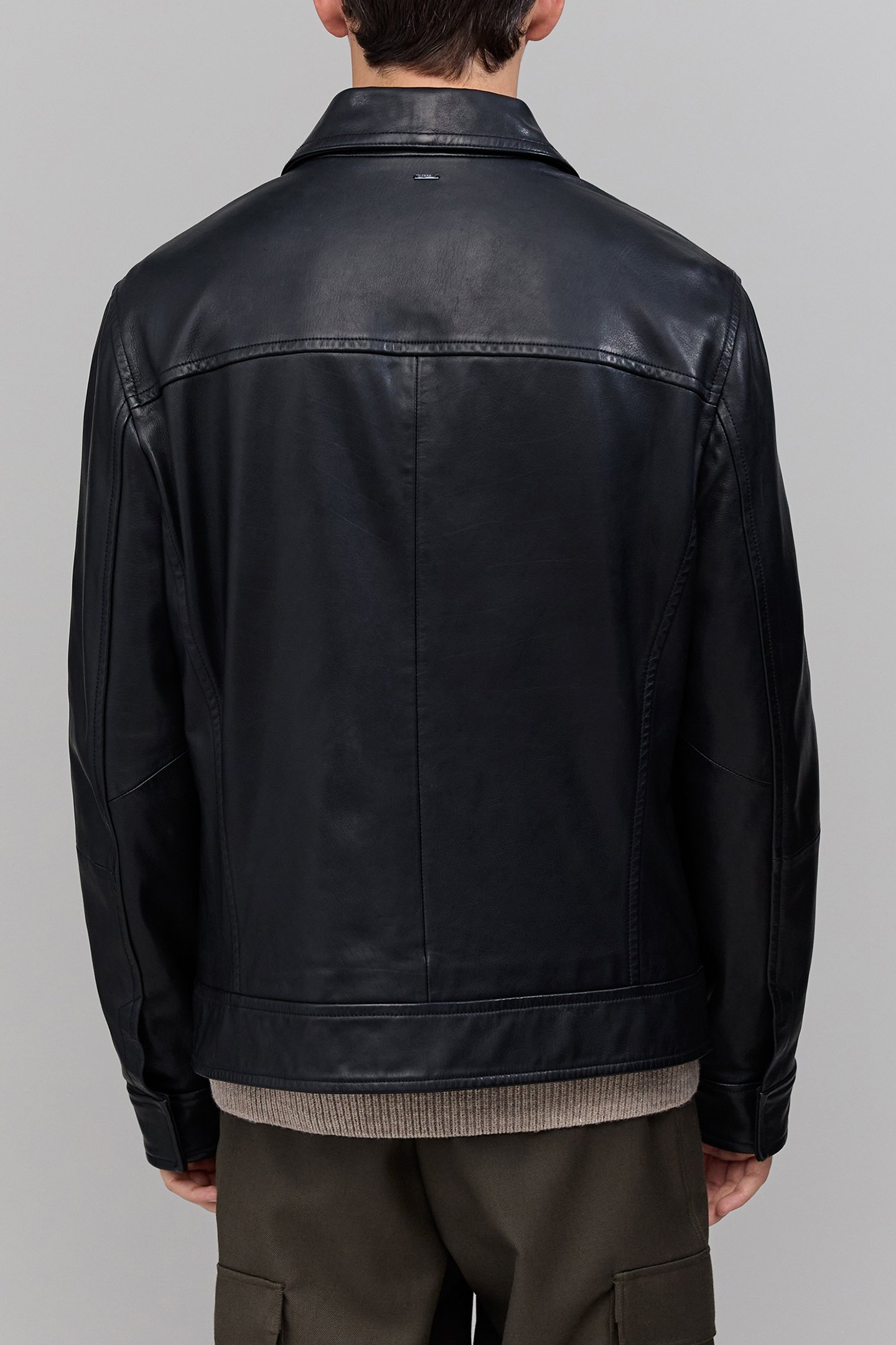 LWG-CERTIFIED BLACK LEATHER JACKET BLACK 2