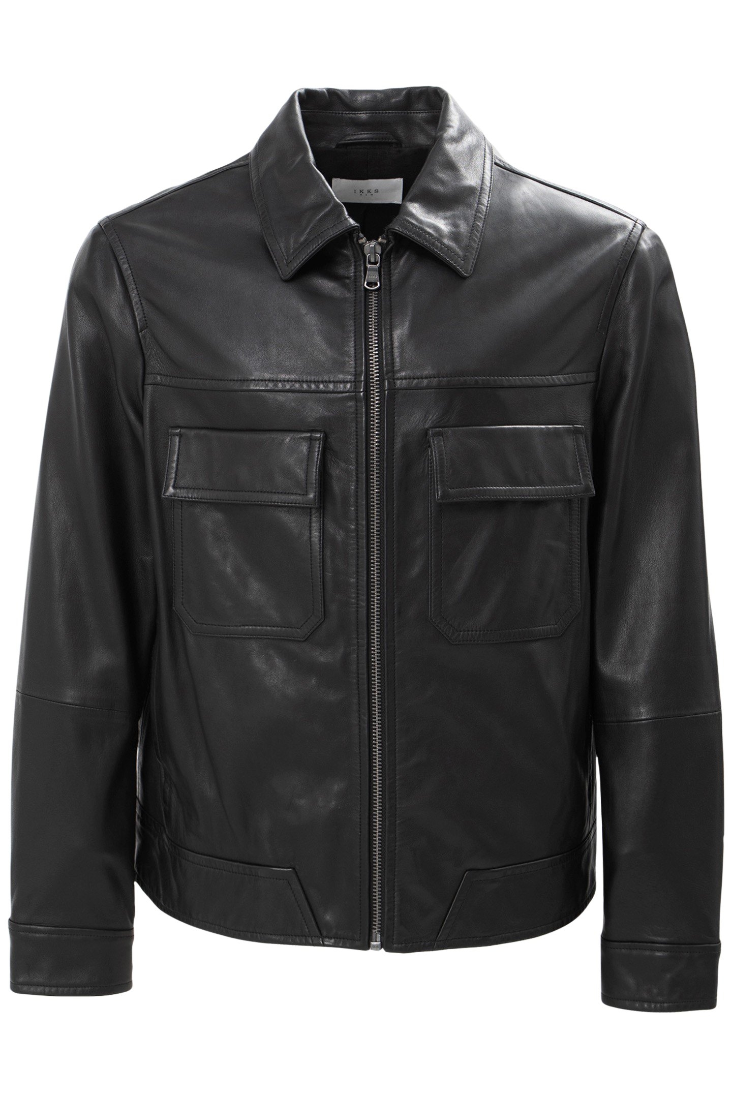 LWG-CERTIFIED BLACK LEATHER JACKET BLACK 4