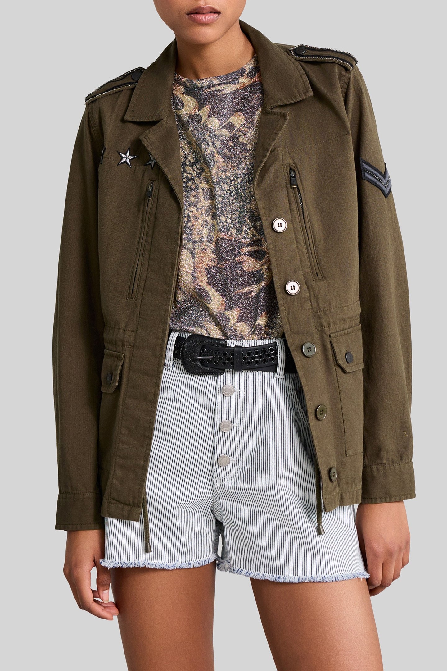 WAKAME SAFARI JACKET WITH STAR BADGES WAKAME 1