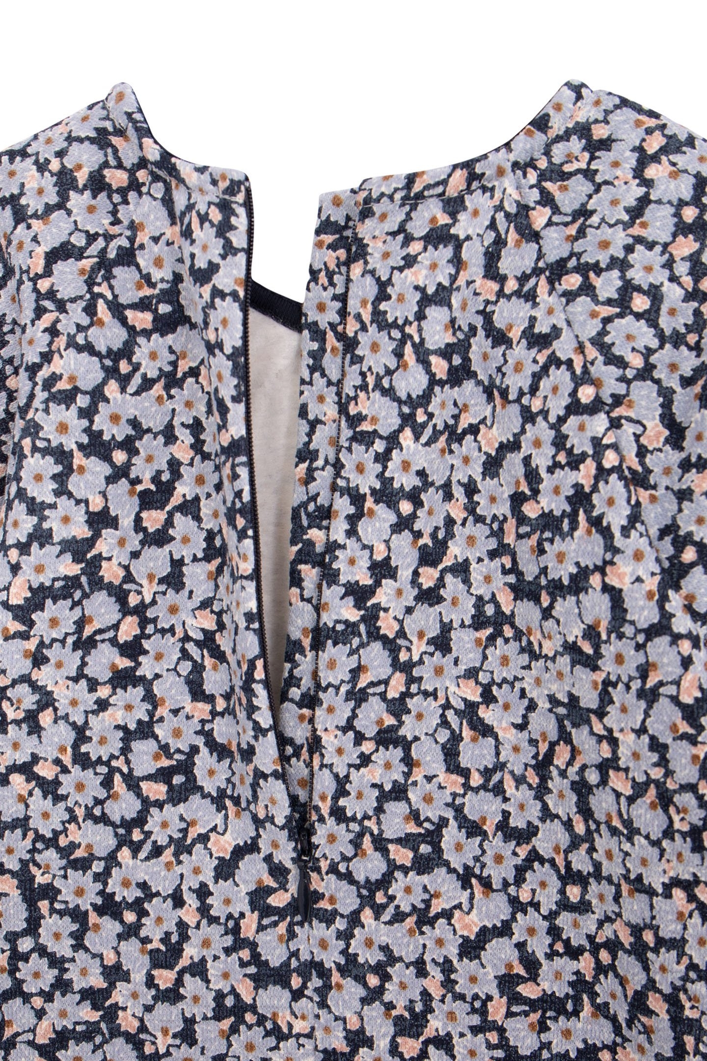 BABY GIRL'S BLUE ORGANIC COTTON DRESS WITH LAVENDER PRINT 3