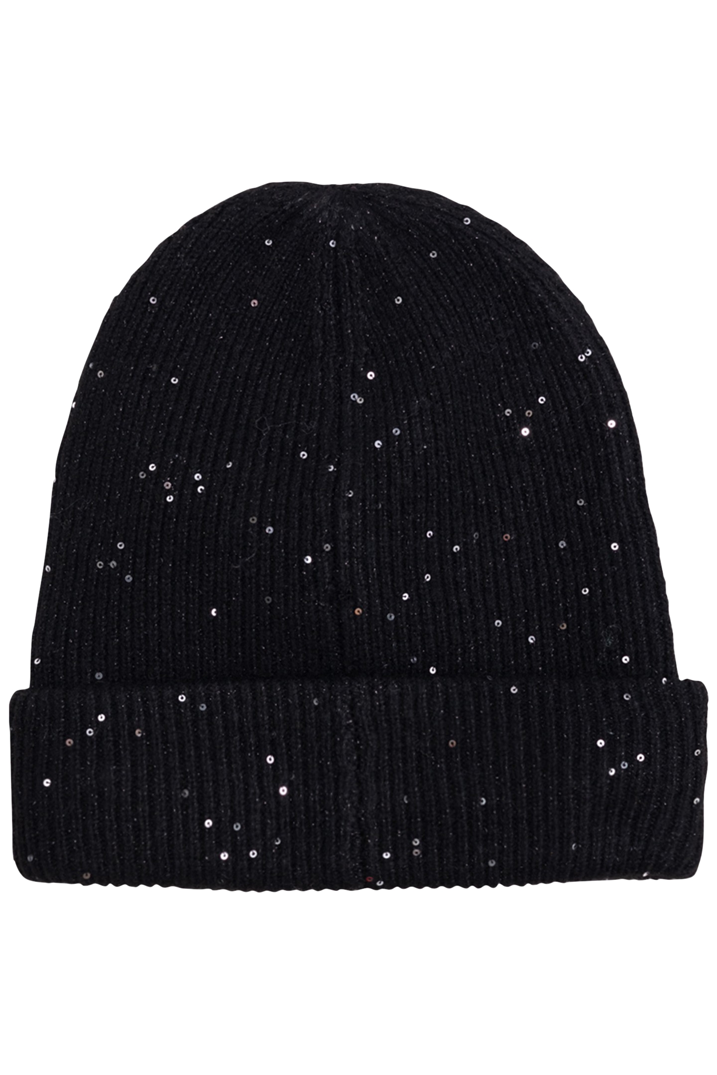 GIRL'S BLACK SEQUINED KNIT HAT 2