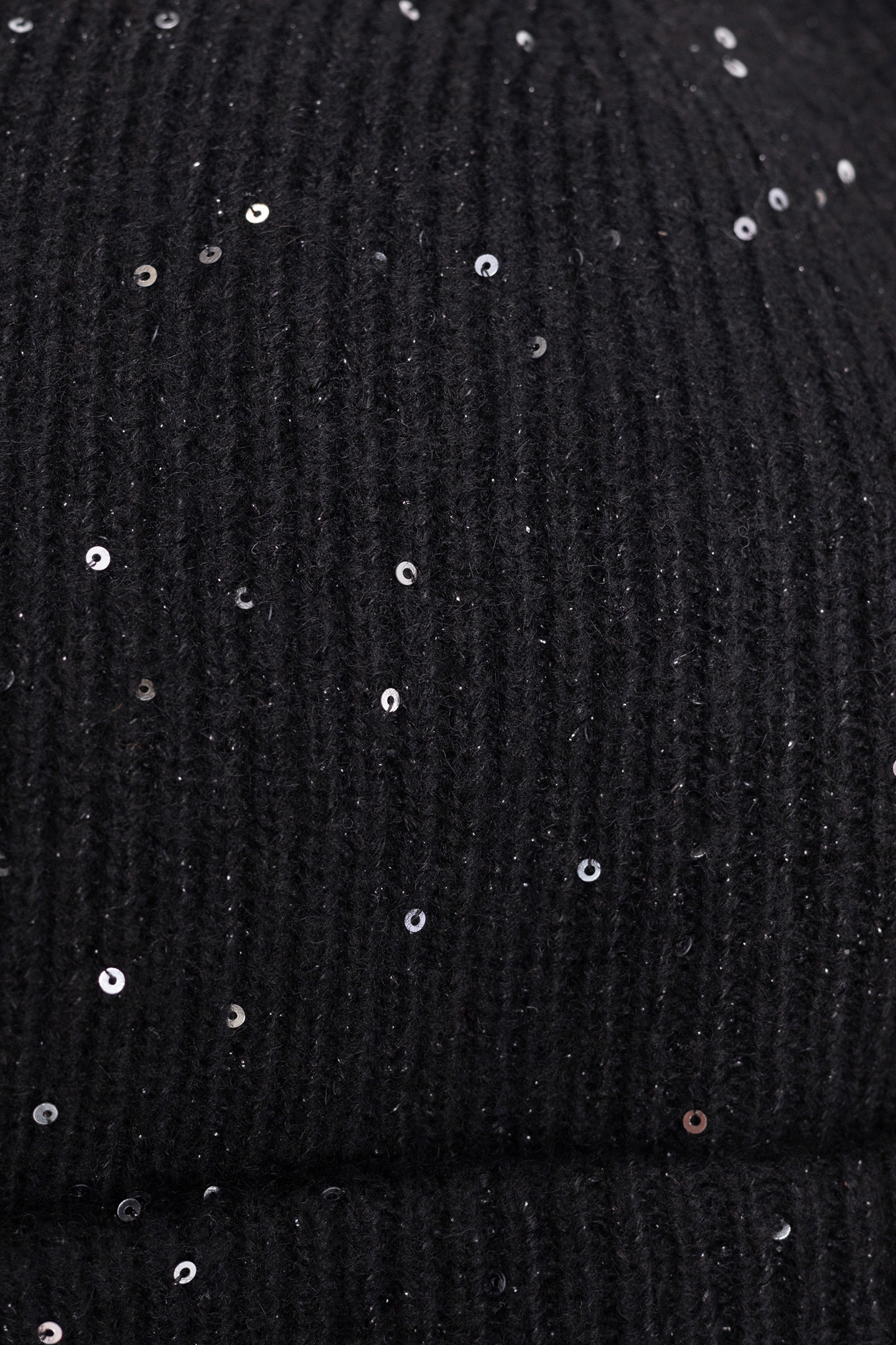 GIRL'S BLACK SEQUINED KNIT HAT 6