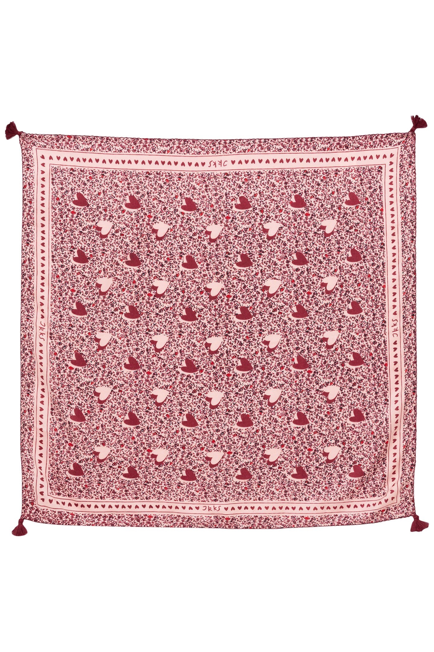 GIRL'S RECYCLED PINK FLORAL PRINT SQUARE SCARF 2