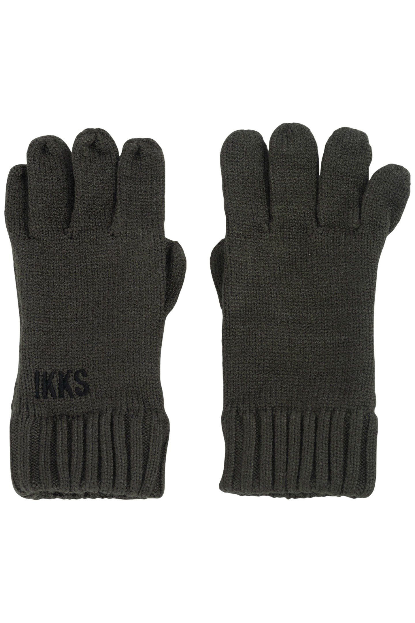 BOY'S KHAKI RECYCLED KNIT GLOVES 1